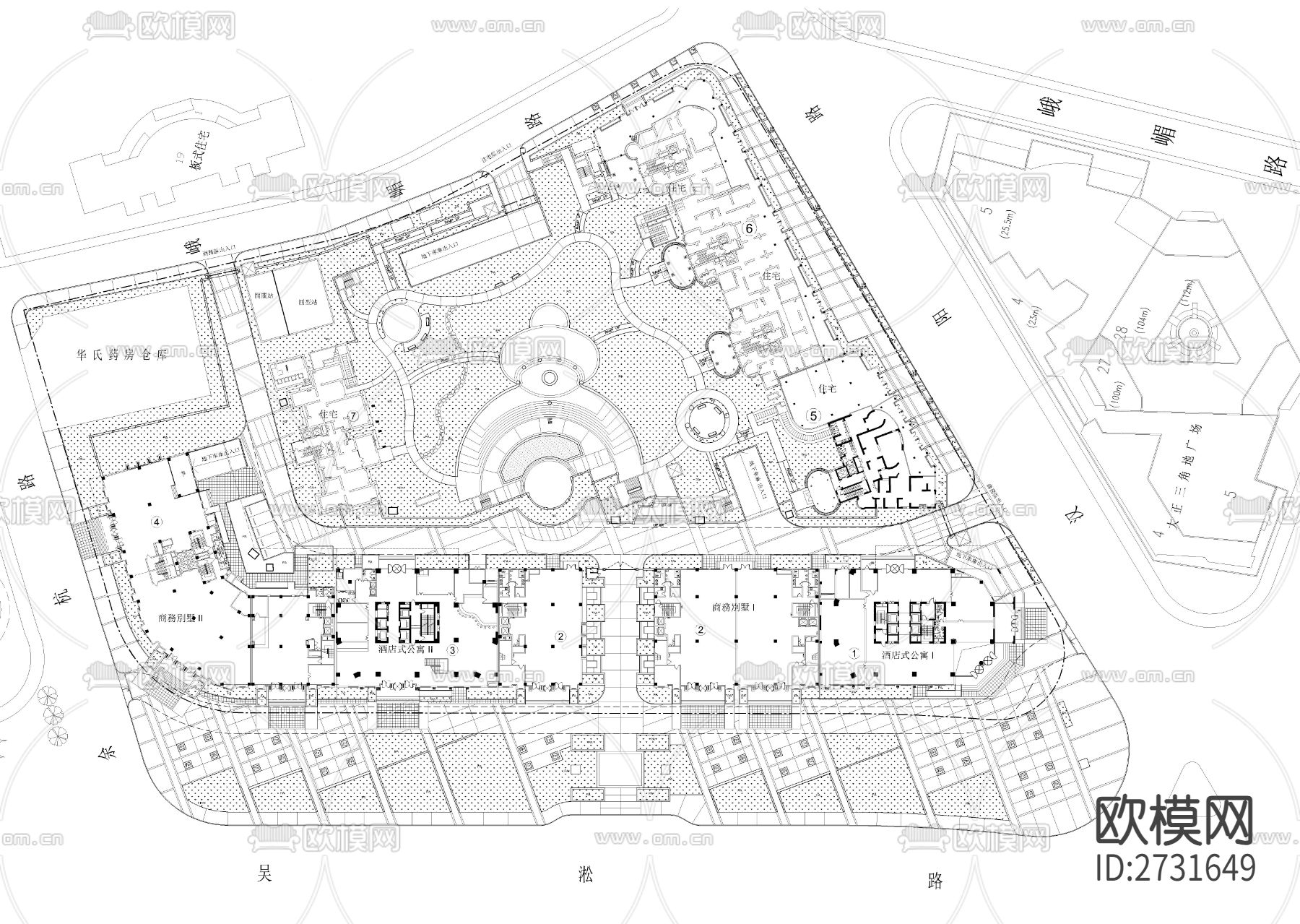 某国际景观总平图cad施工图下载（渲染图1）