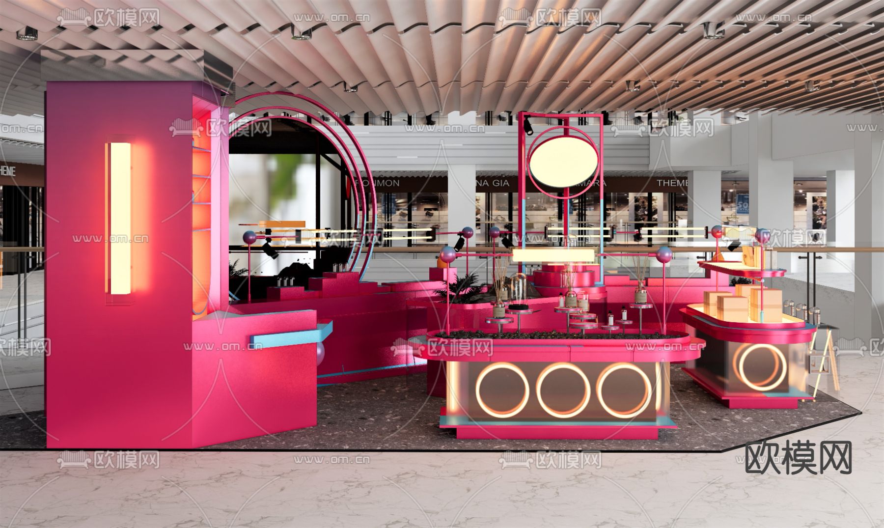 现代化妆品店su模型下载（渲染图1）