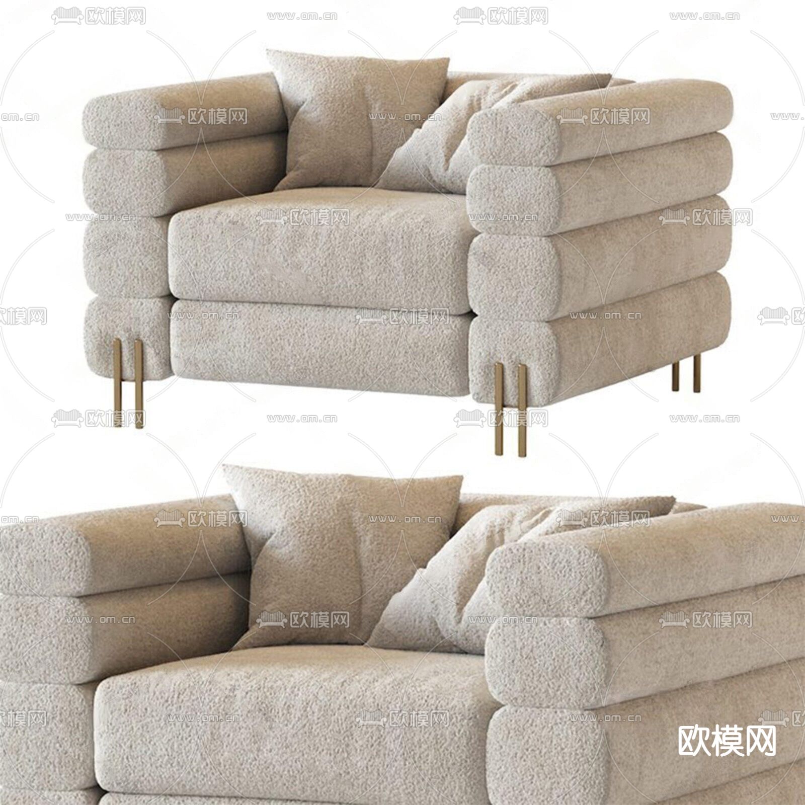 单人沙发3d模型下载
