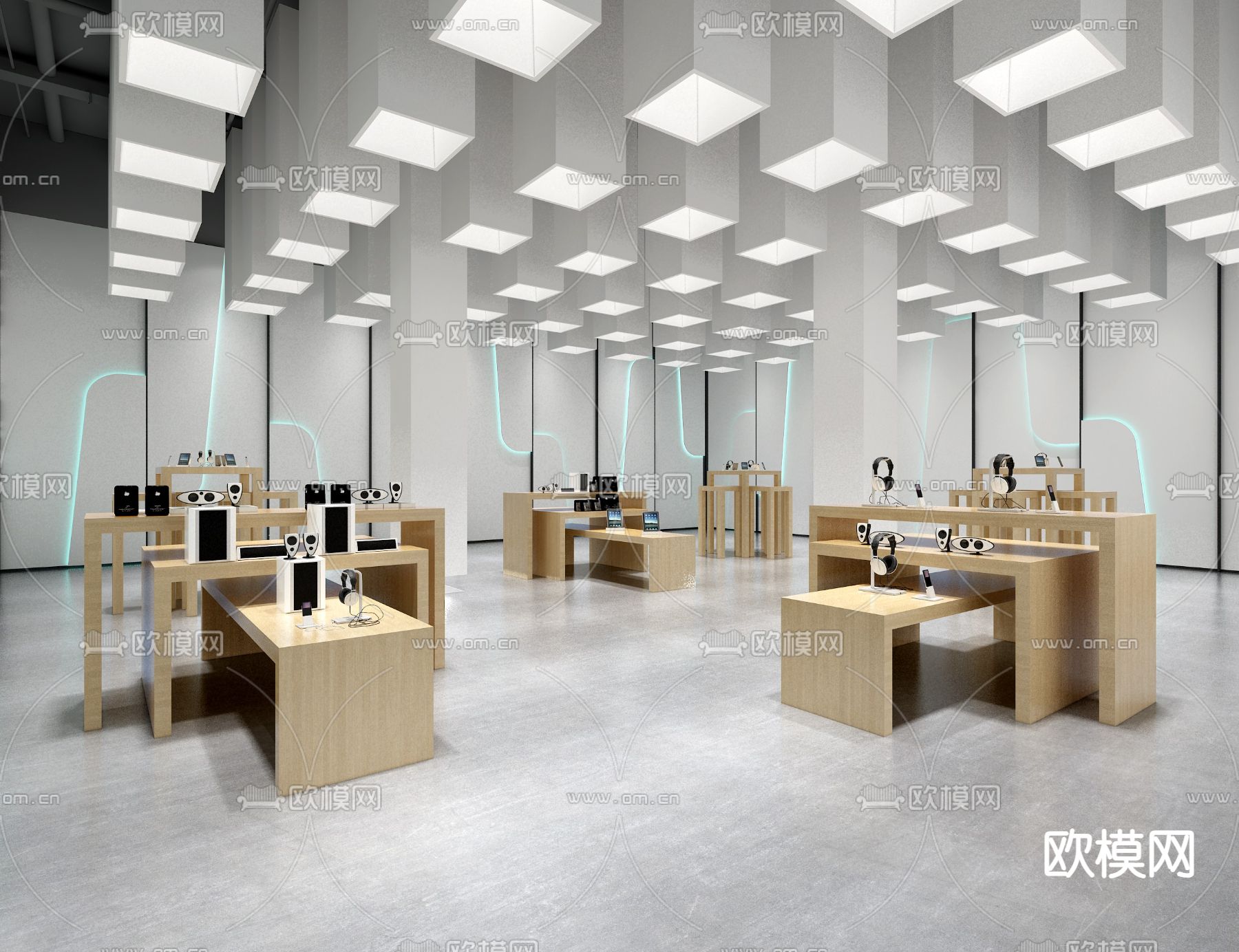 手机数码店su模型下载（渲染图1）