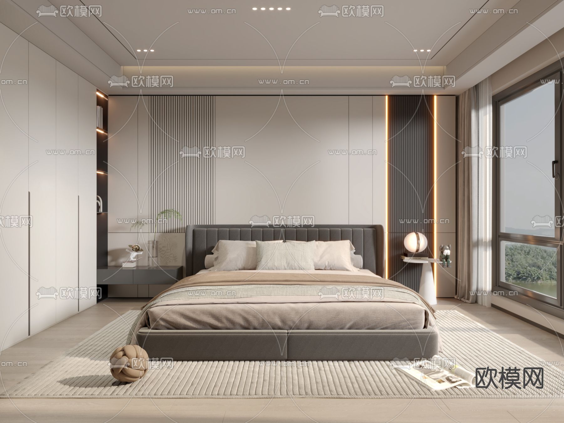 卧室 主卧3d模型下载（渲染图1）