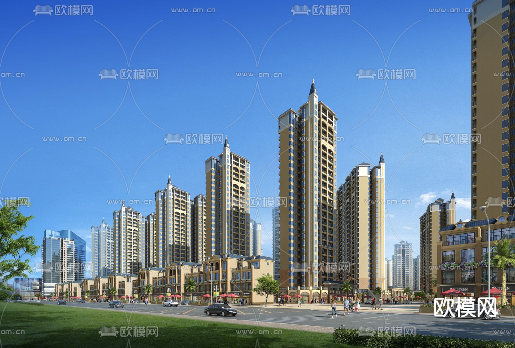 法式住宅外观3d模型下载