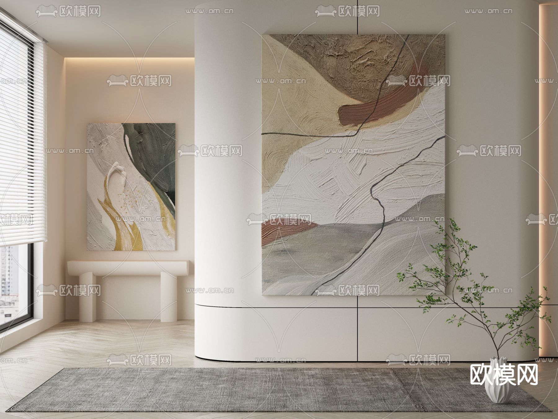 肌理画 装饰画3d模型下载