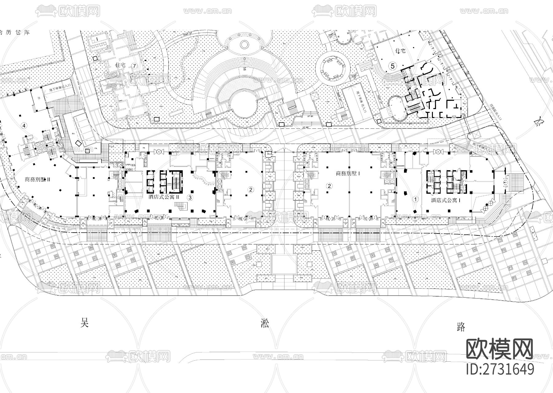 某国际景观总平图cad施工图下载（渲染图3）