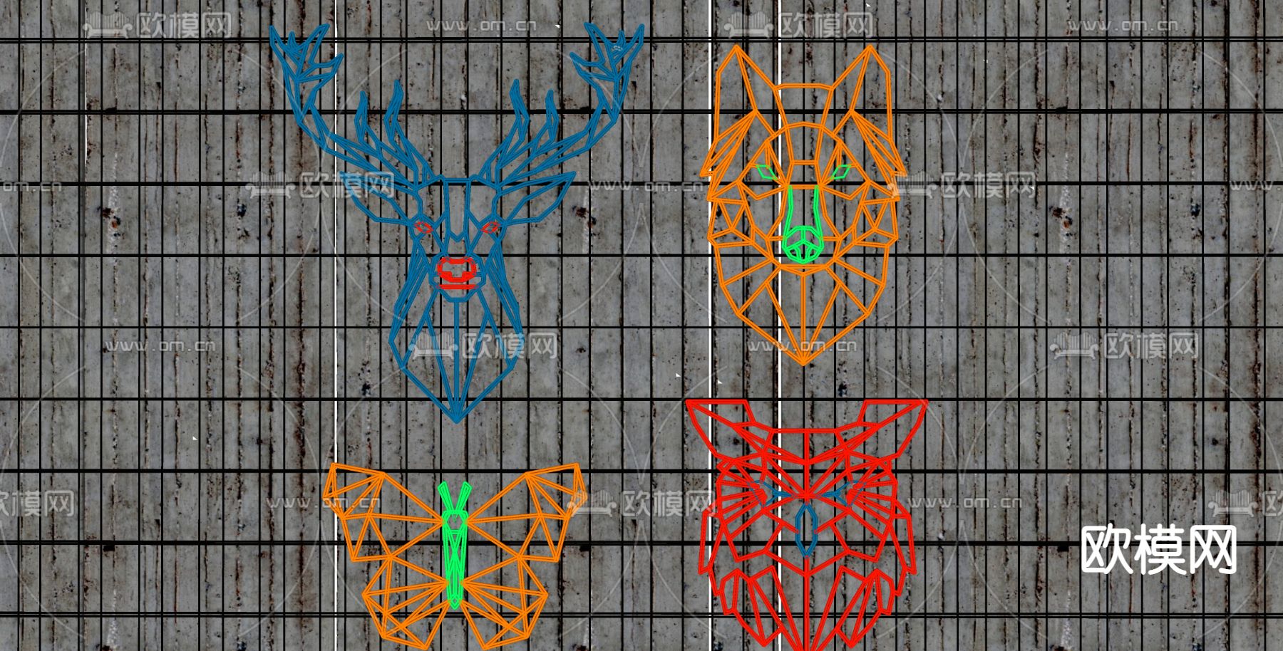 霓虹灯su模型下载（渲染图2）