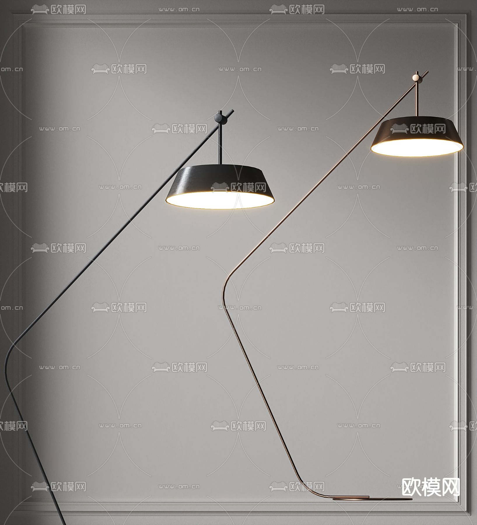 灯罩落地灯 钓鱼灯3d模型下载