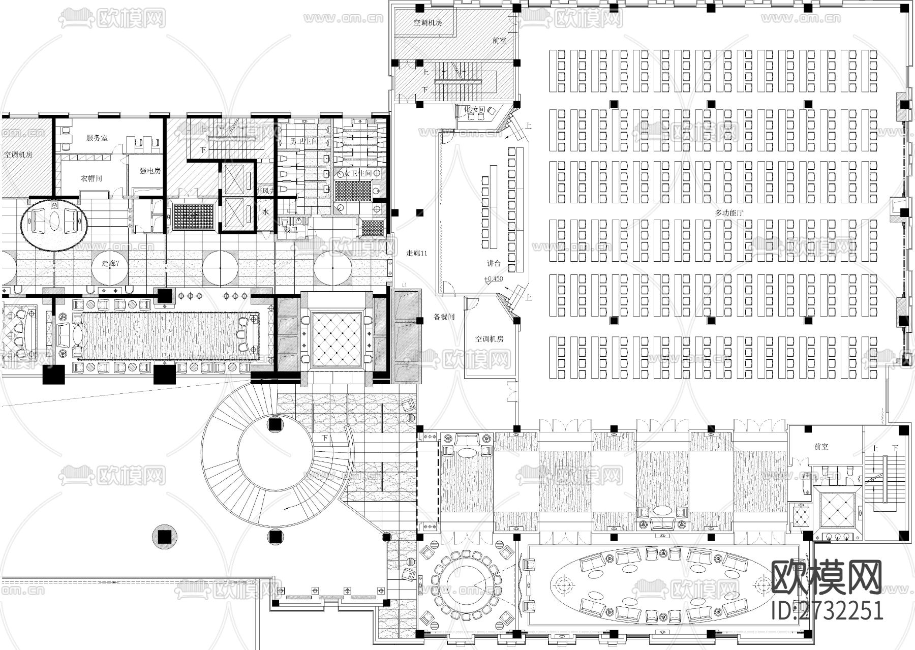 五星级酒店cad施工图下载（渲染图2）