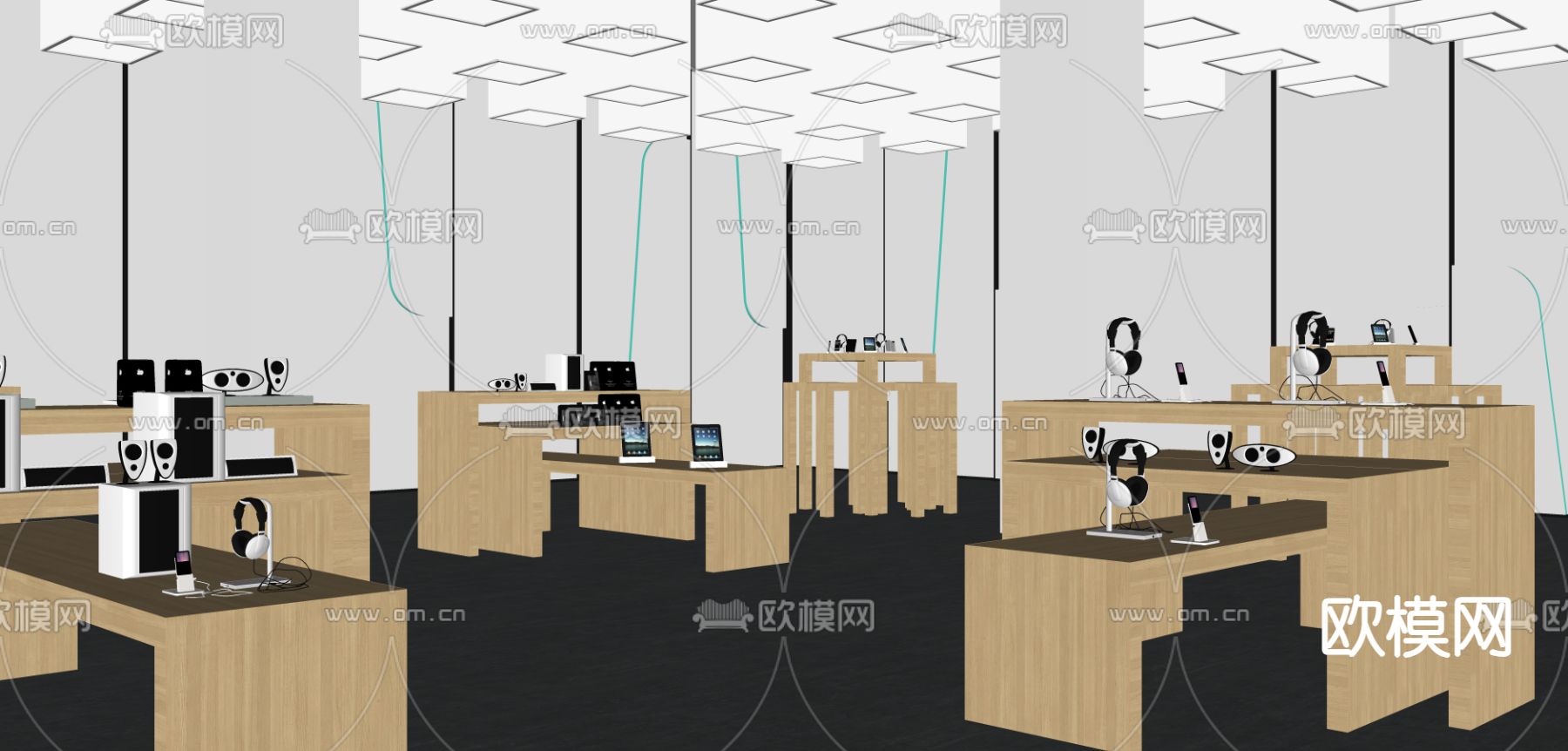 手机数码店su模型下载（渲染图2）