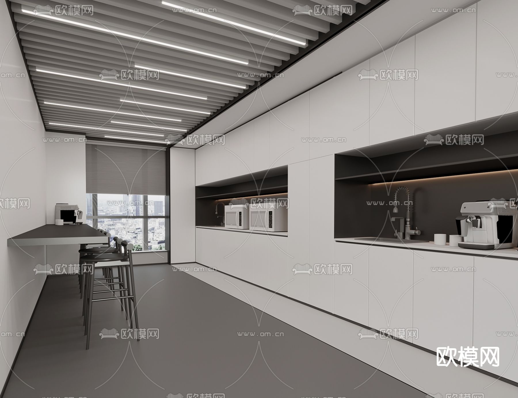 办公室茶水间3d模型下载