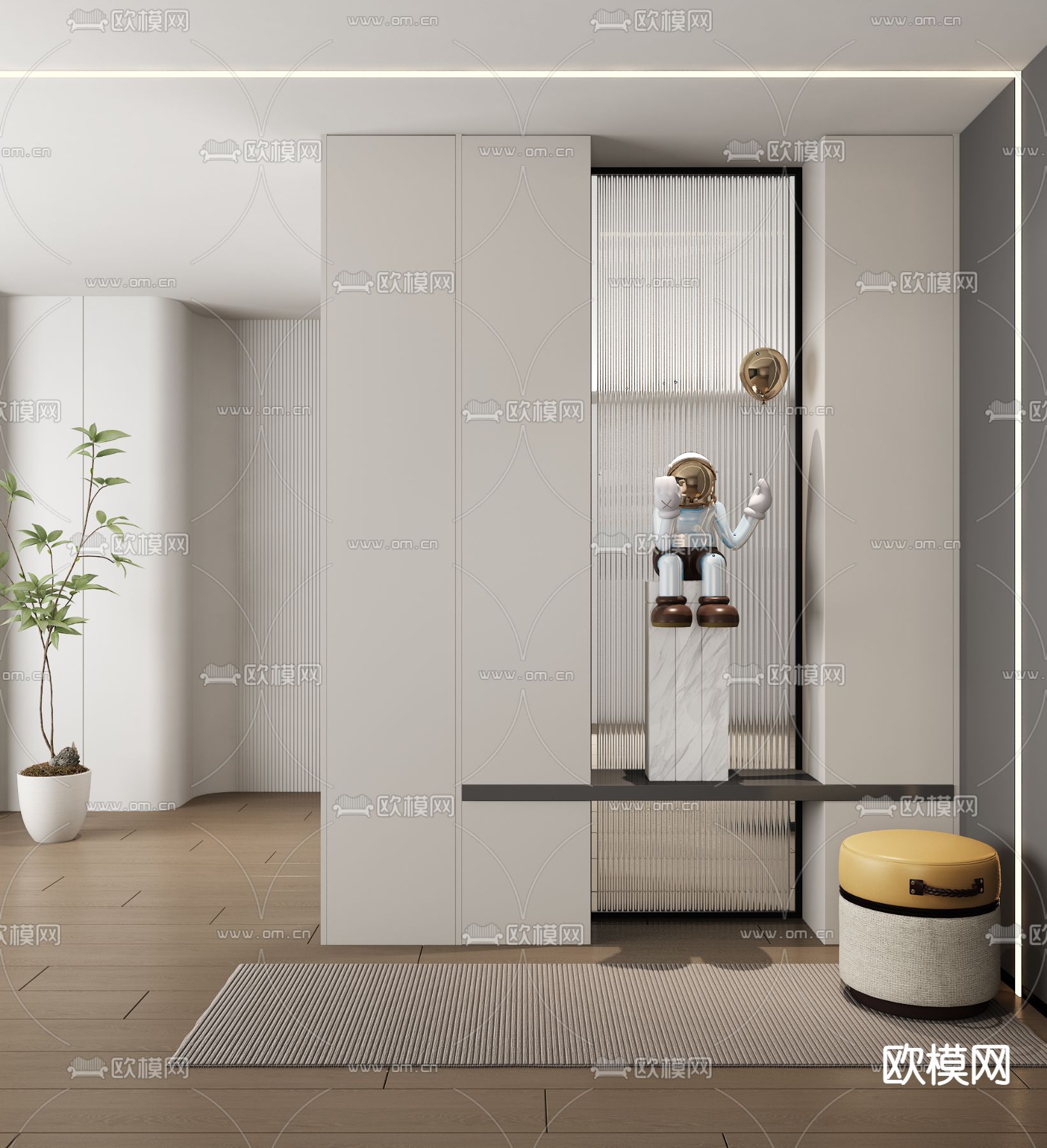 现代入户玄关su模型下载_ID14177679_sketchup模型下载-欧模网
