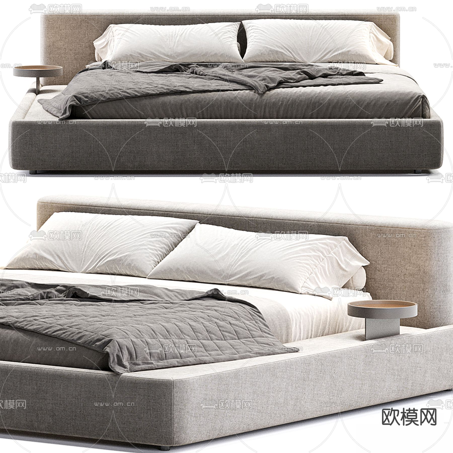 Poliform 双人床3d模型下载（渲染图3）
