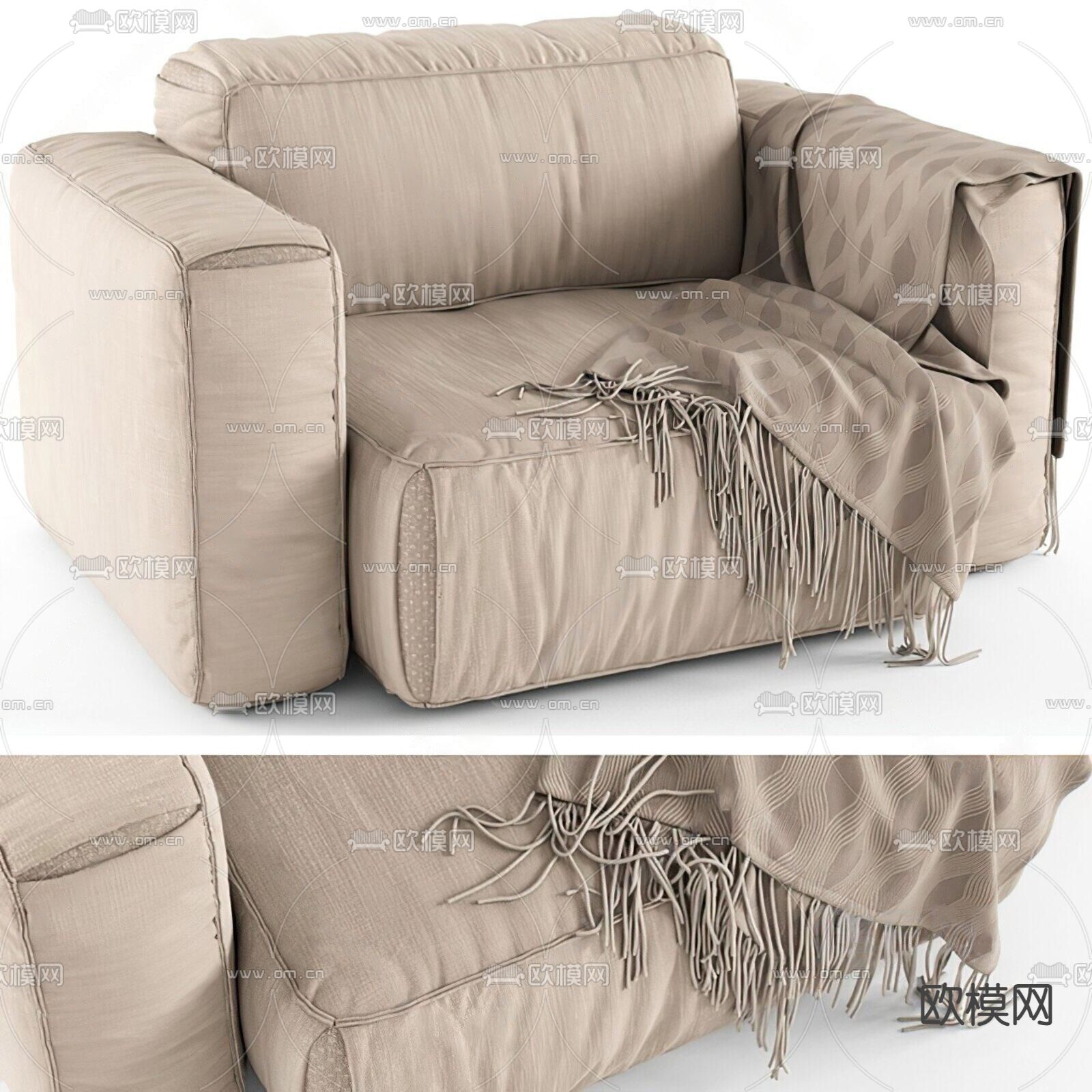 单人沙发3d模型下载