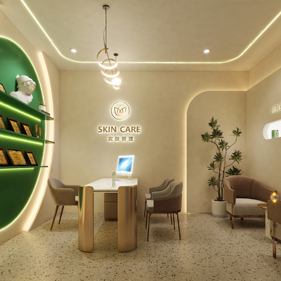  美容院咨询室 洽谈室su模型 