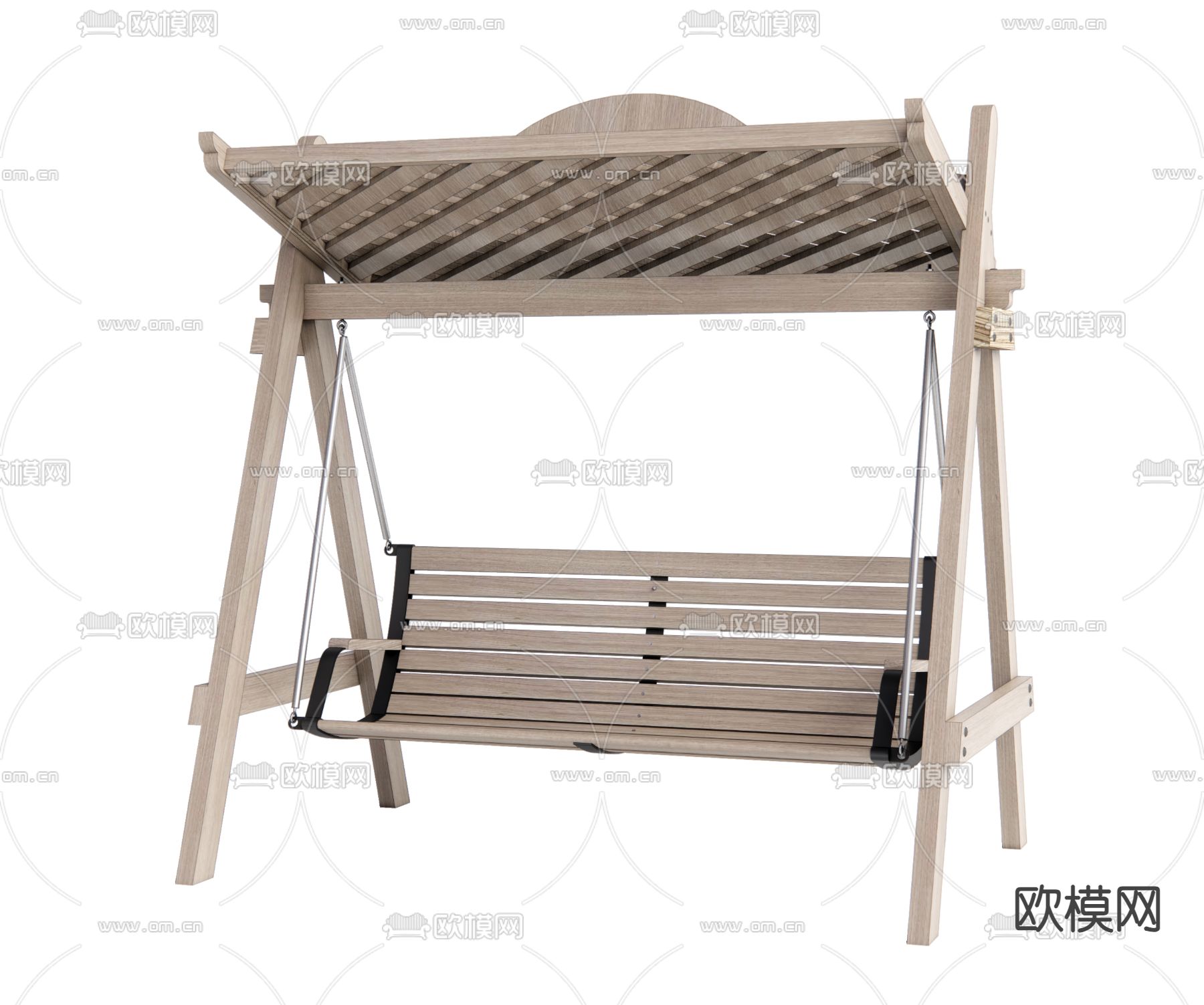 现代秋千椅su模型下载（渲染图1）