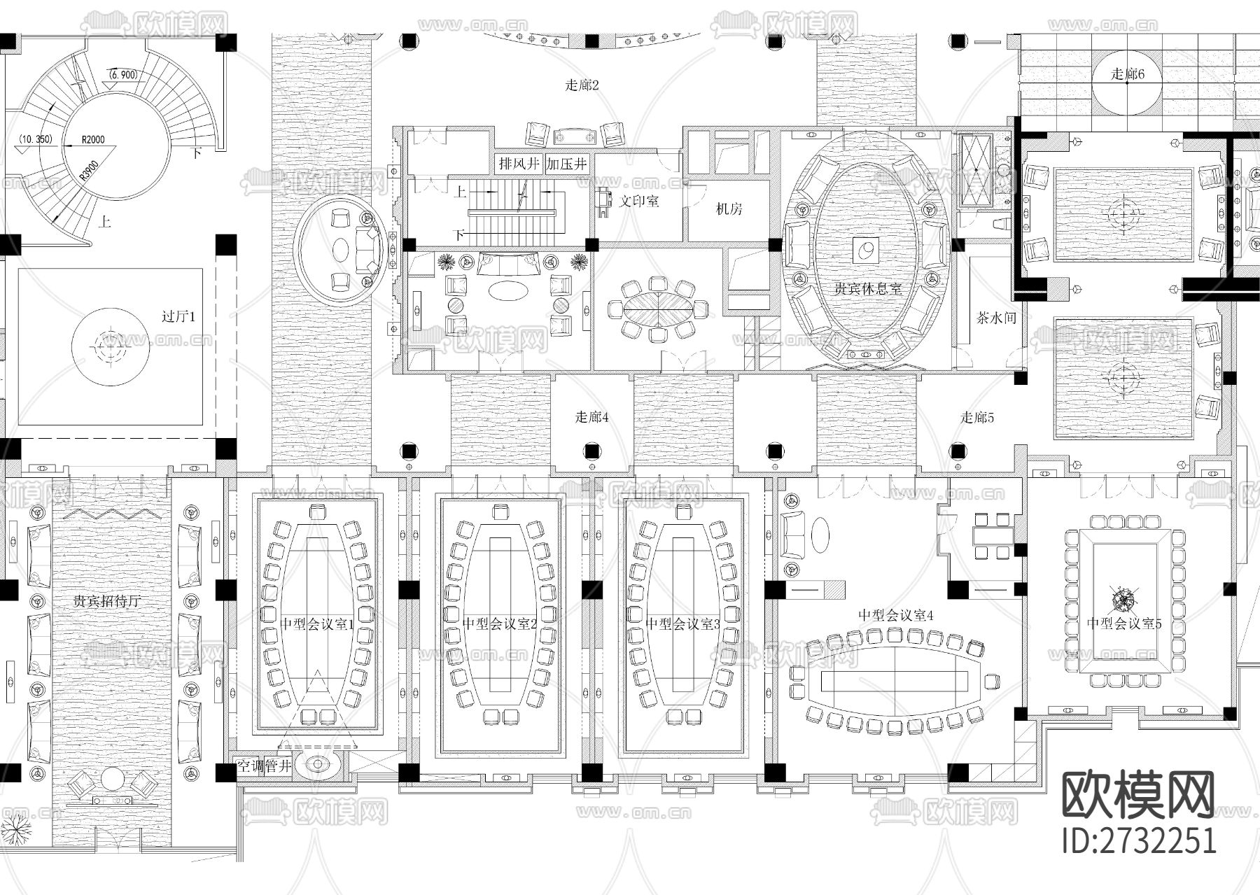 五星级酒店cad施工图下载（渲染图5）