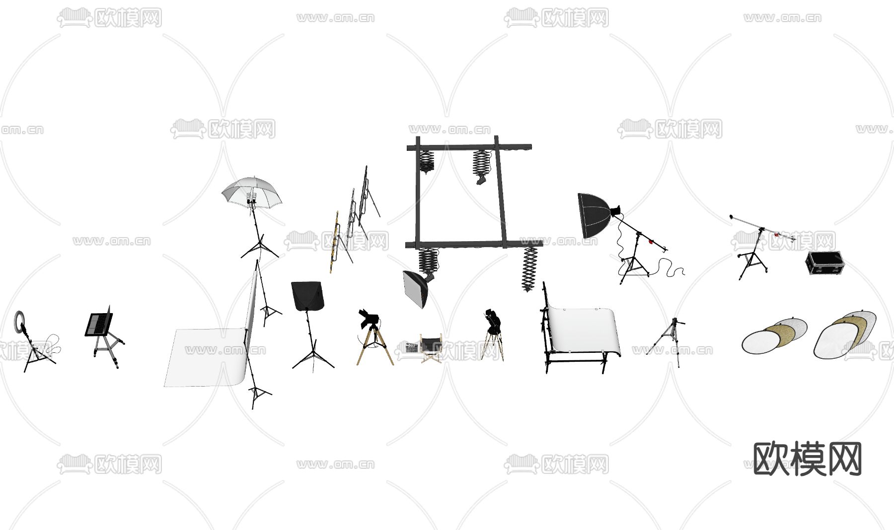 摄影器材 摄影棚 摄像机su模型下载（渲染图2）
