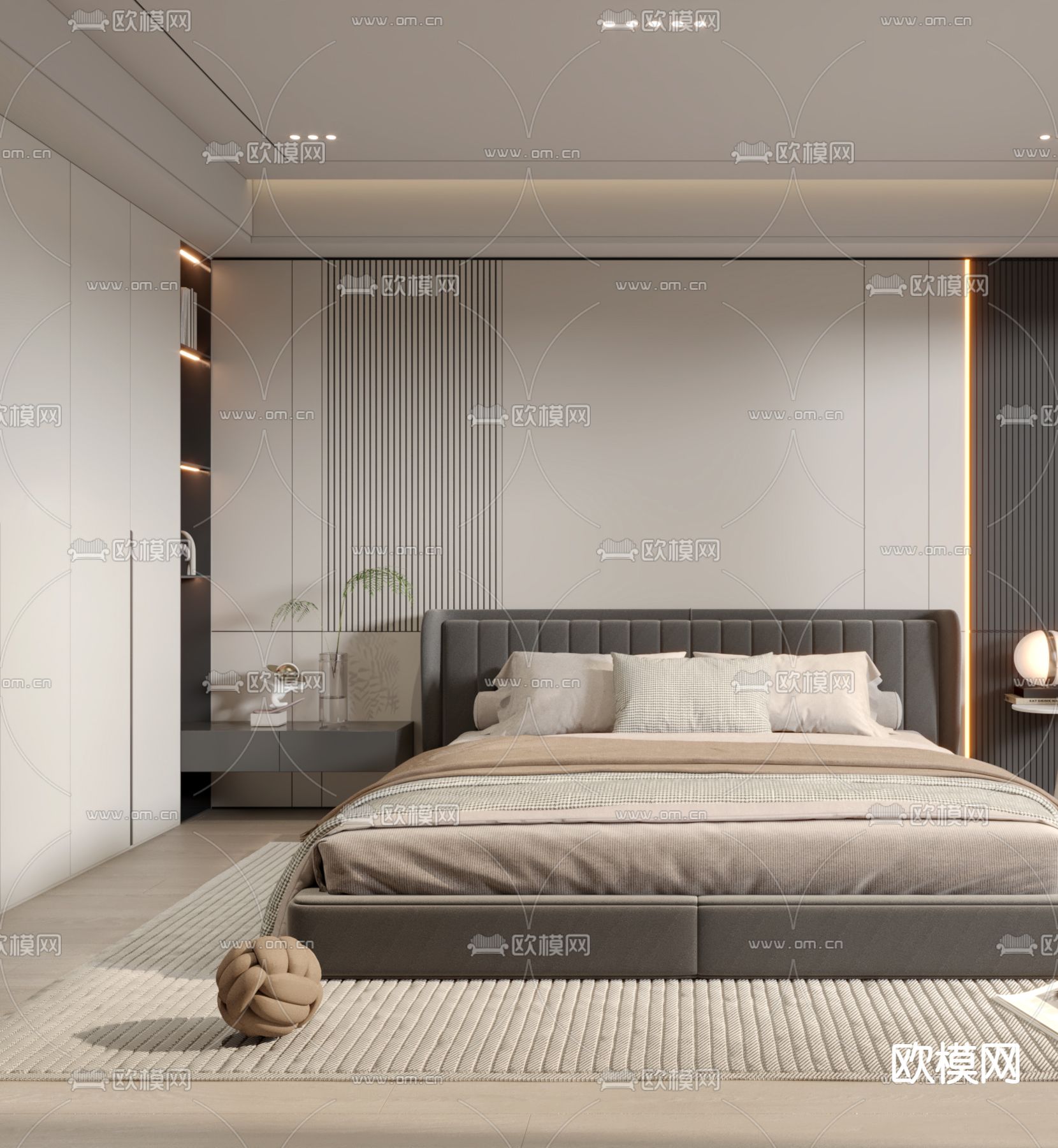 卧室 主卧3d模型下载（渲染图2）