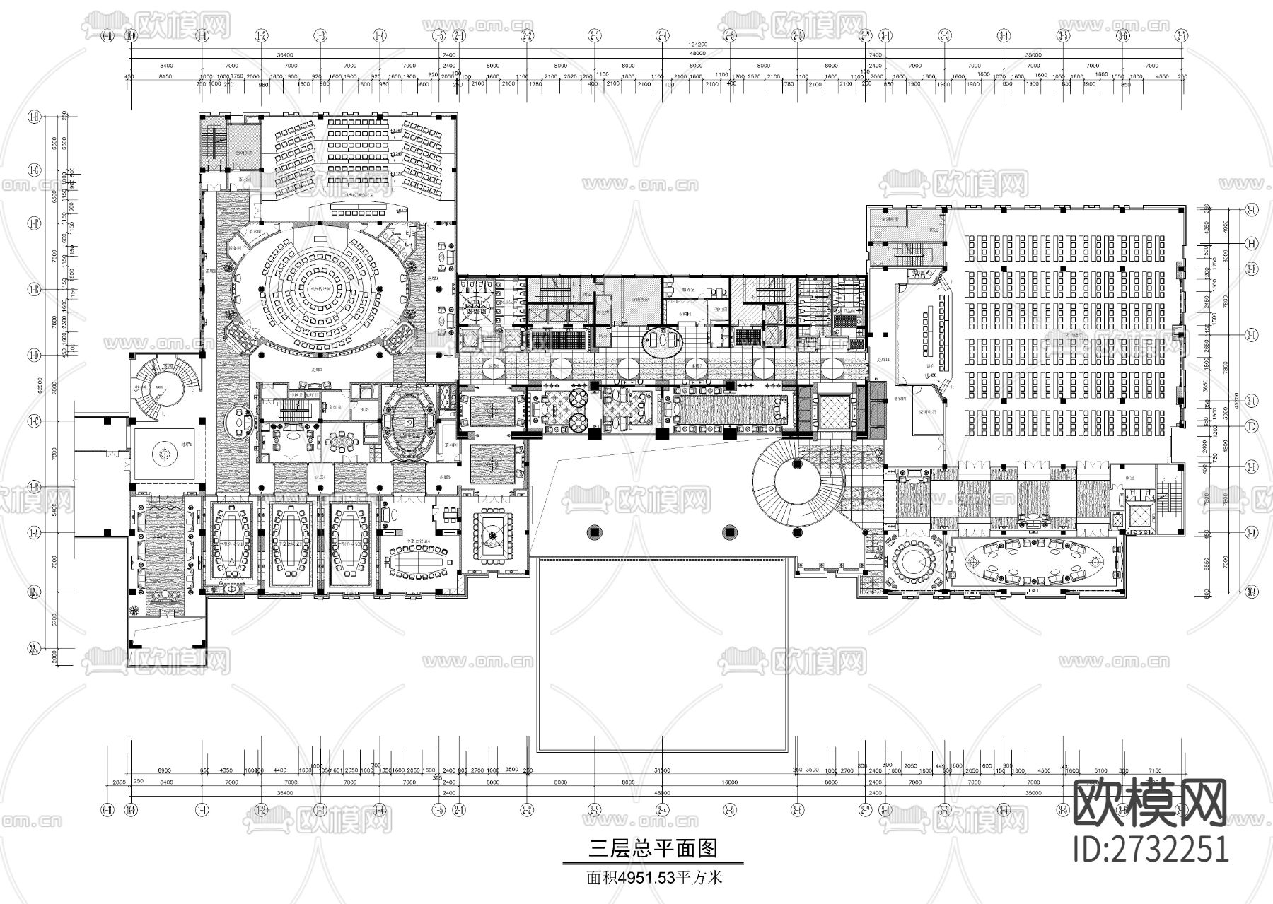 五星级酒店cad施工图下载（渲染图3）