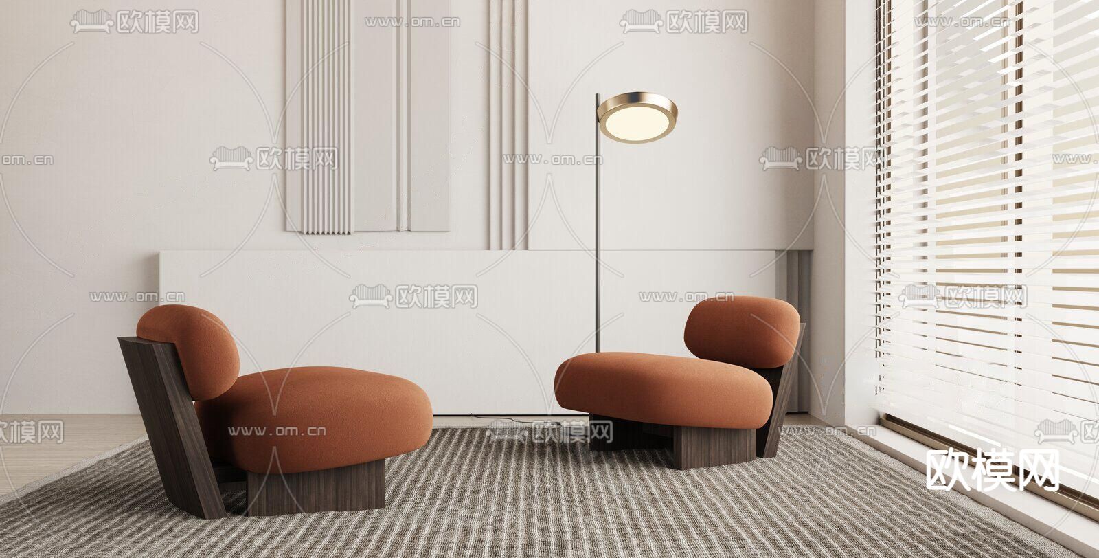 单人沙发3d模型下载