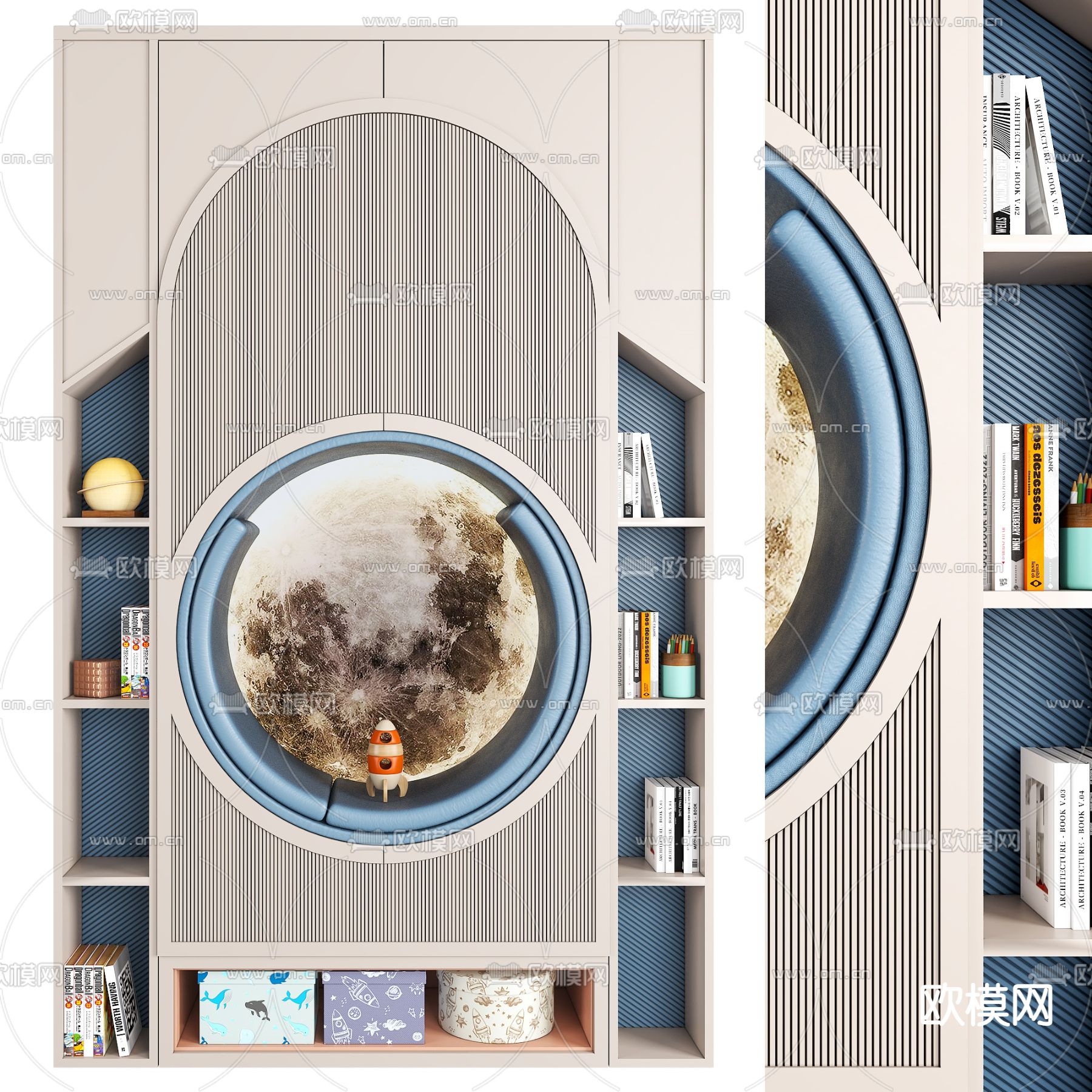 儿童装饰柜 收纳柜3d模型下载（渲染图1）