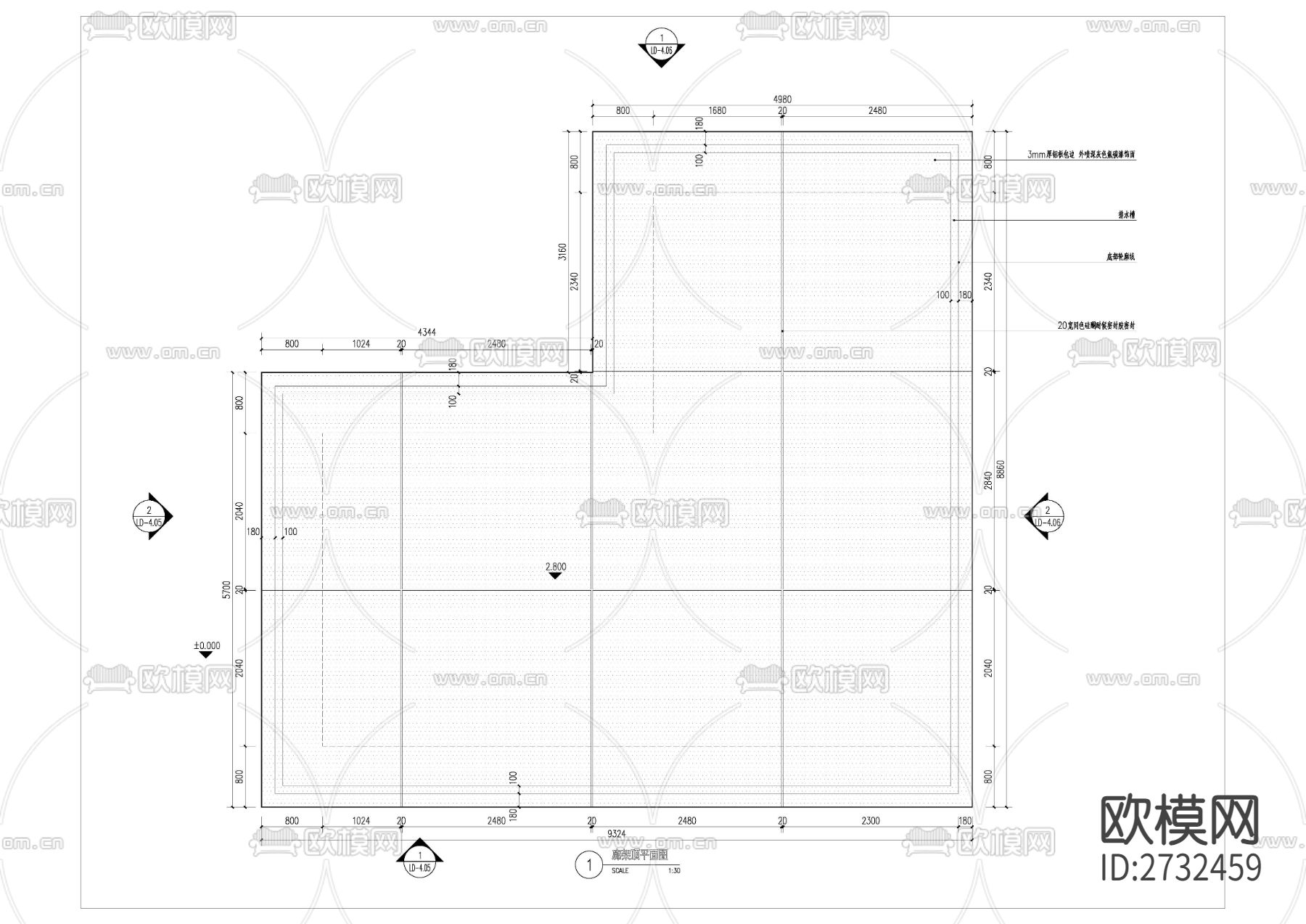 茶室廊架节点大样下载（渲染图1）