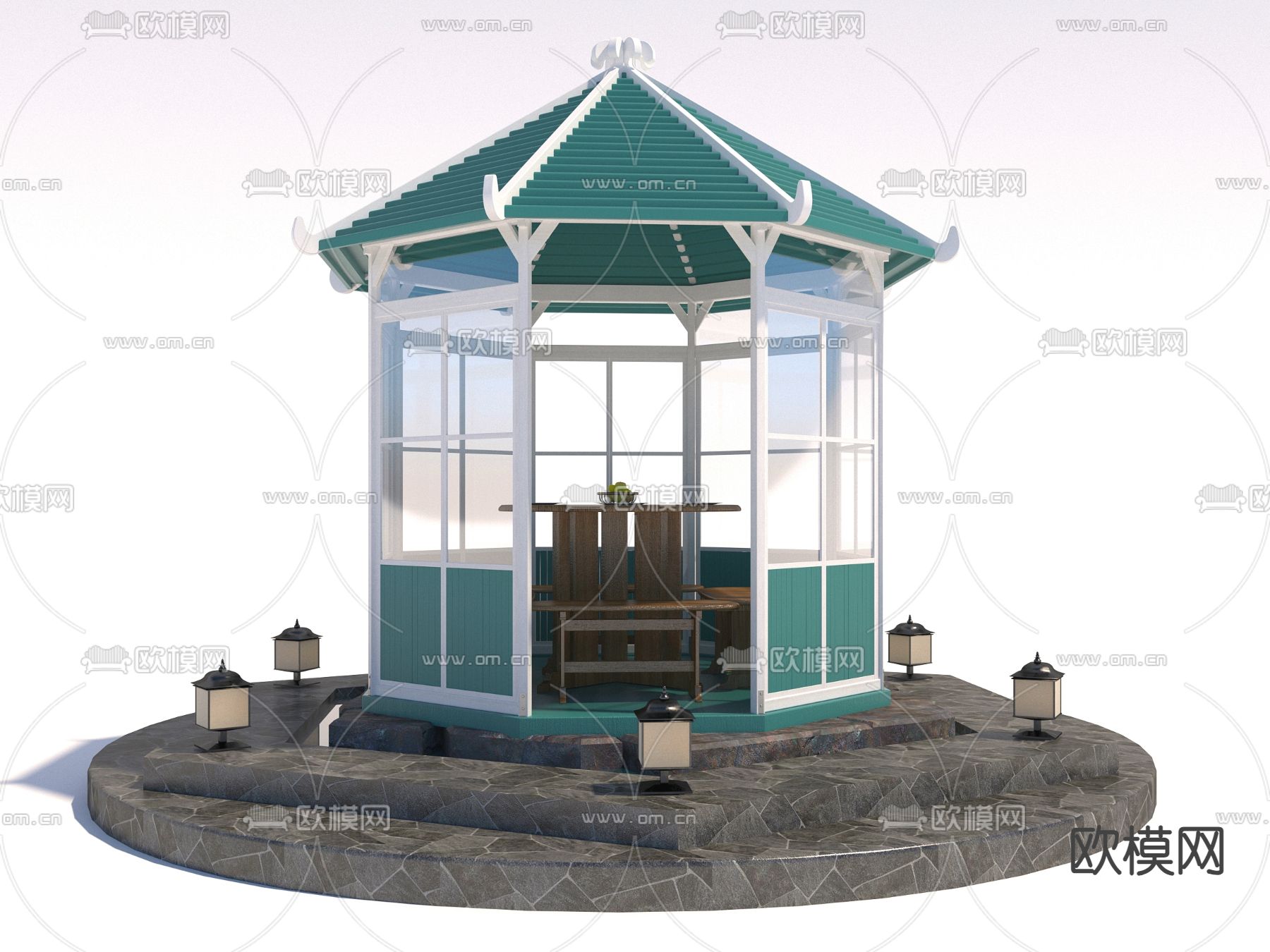 简欧凉亭 休闲亭 3d模型下载