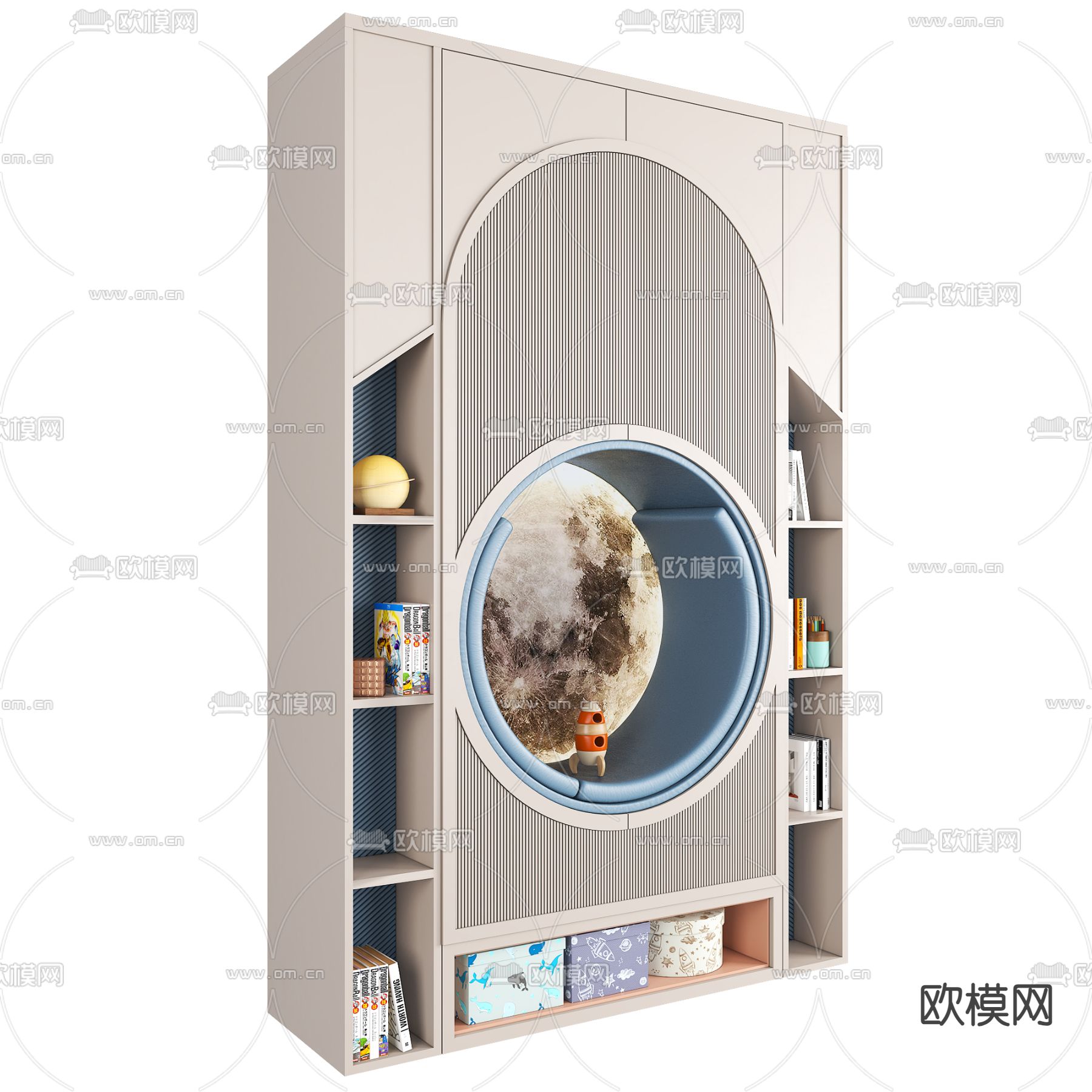 儿童装饰柜 收纳柜3d模型下载（渲染图2）