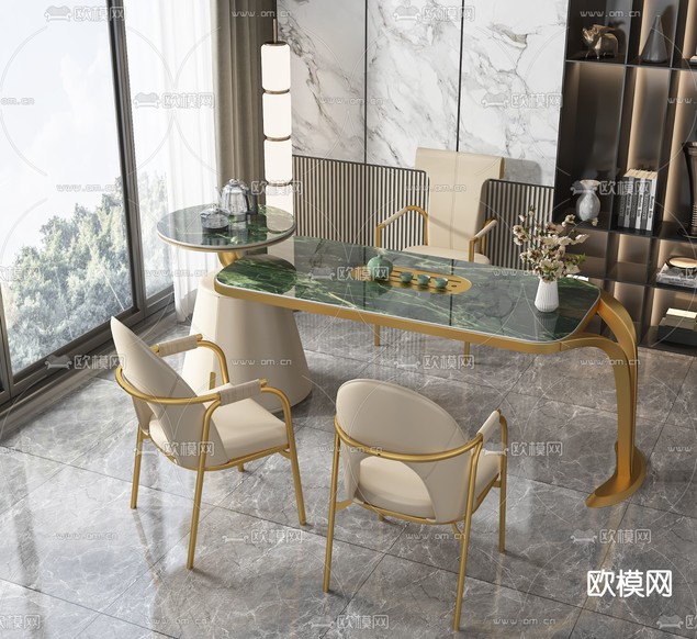 轻奢茶桌 茶台3d模型下载