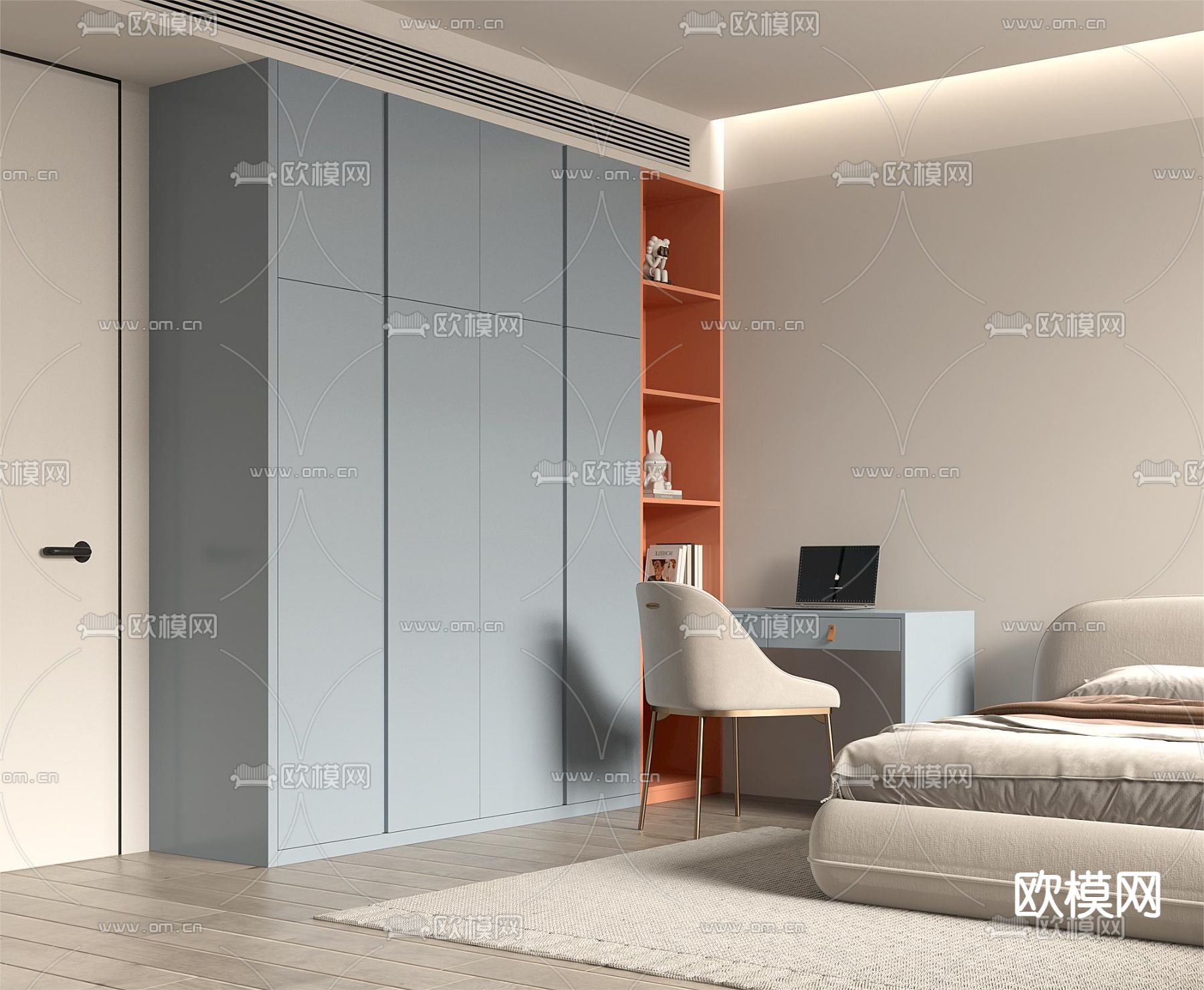 现代衣柜3d模型下载