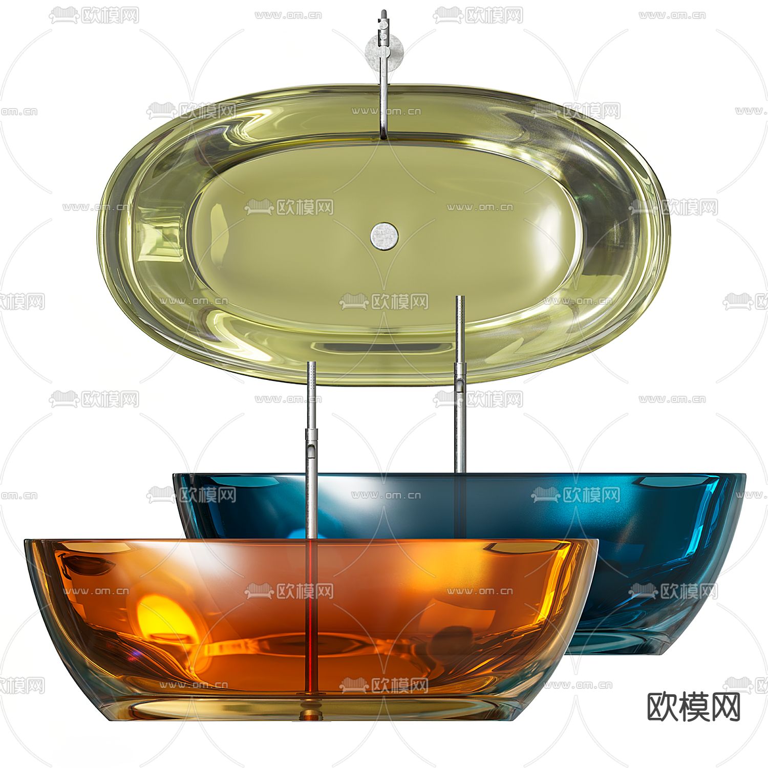 透明浴缸3d模型下载（渲染图2）