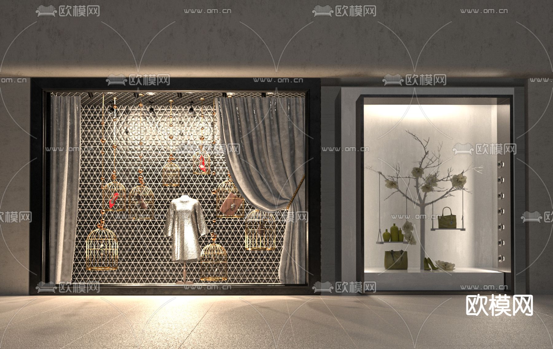 服装店 橱窗3d模型下载_ID14177535_3dmax免费模型-欧模网