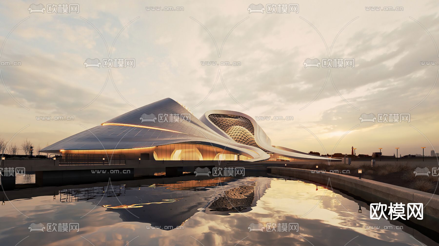 剧院外观3d模型下载（渲染图5）