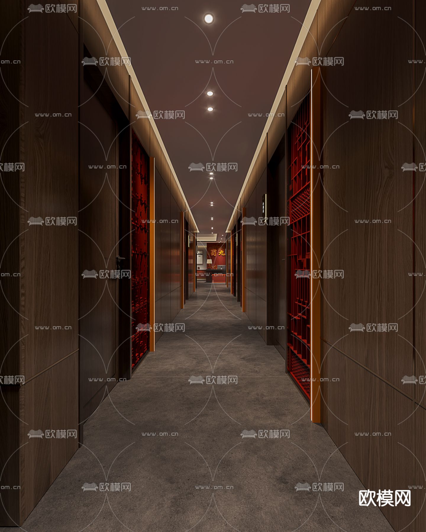 火锅店过道 走廊3d模型下载