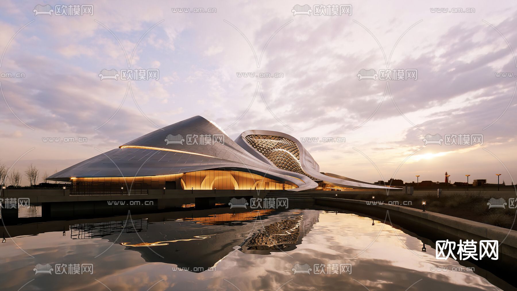 剧院外观3d模型下载（渲染图2）