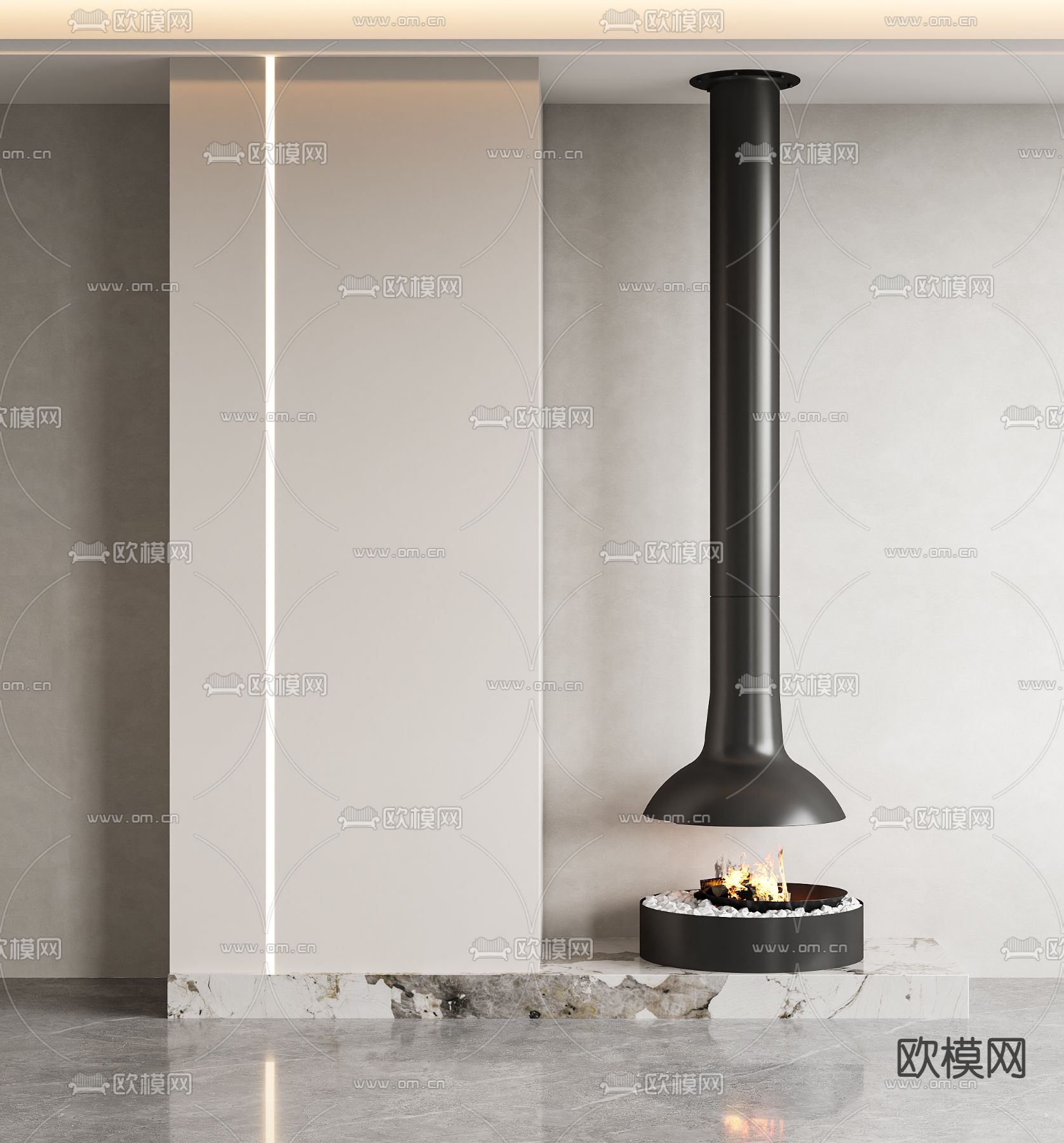 火炉 吊挂壁炉3d模型下载