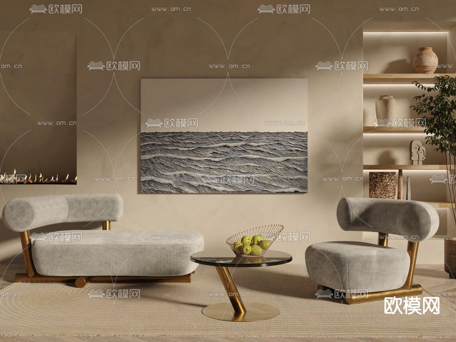 休闲沙发3d模型下载