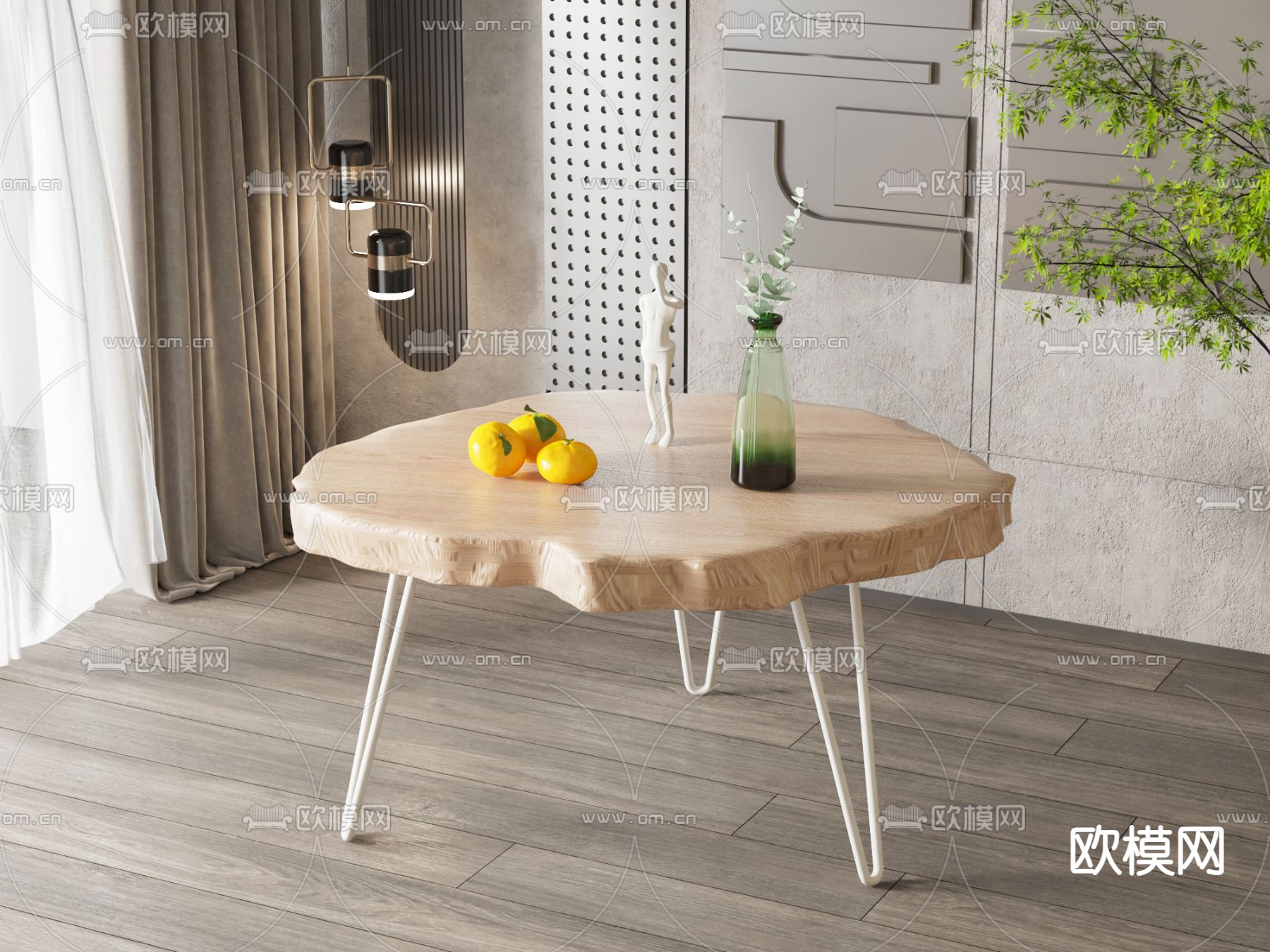 侘寂异形茶几3d模型下载