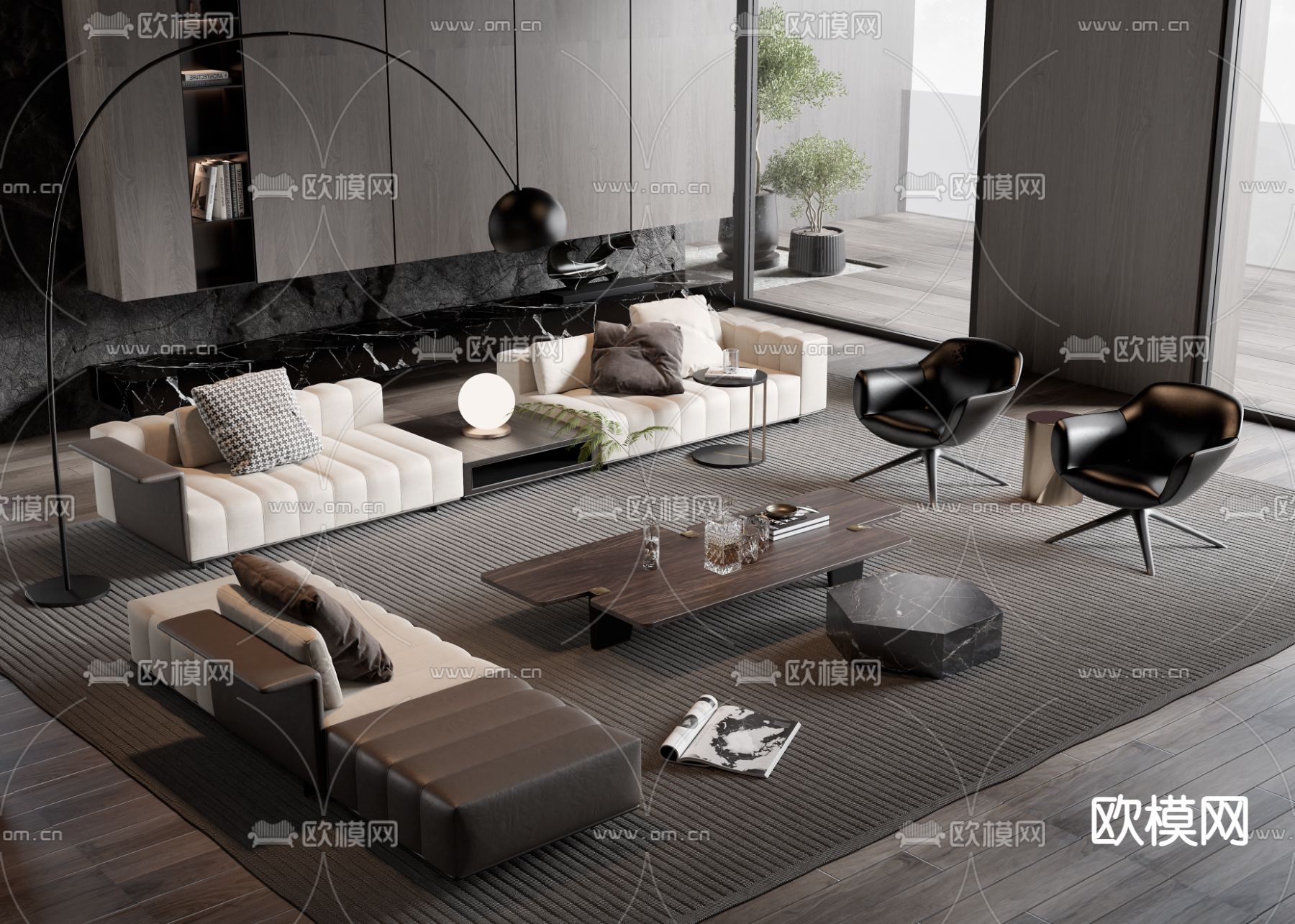 Minotti 组合沙发3d模型下载