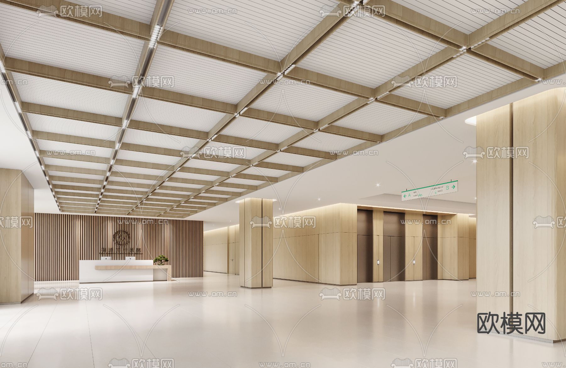 商务大堂 写字楼3d模型下载