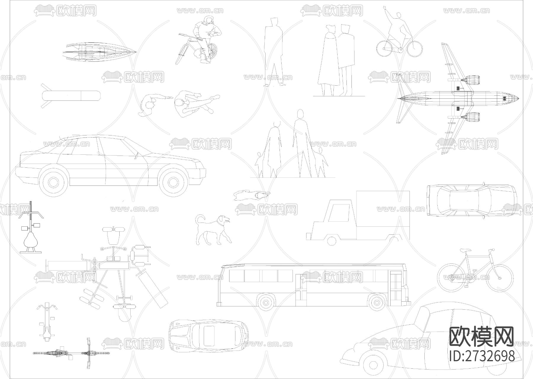 十年常用cad图库下载（渲染图4）