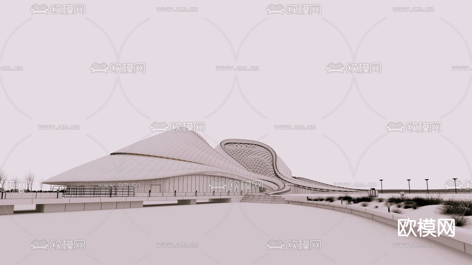 剧院外观3d模型下载（渲染图3）