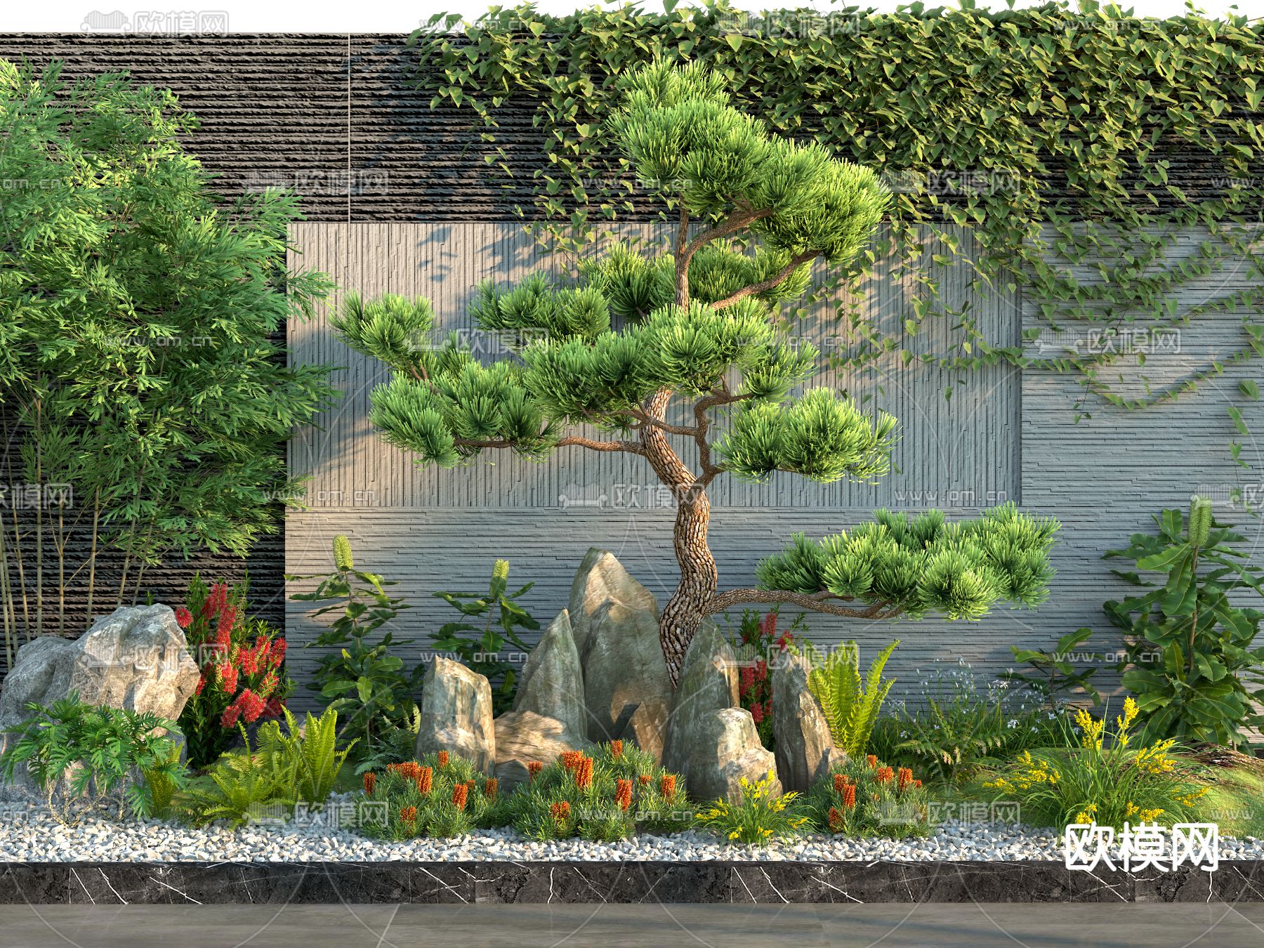 庭院景观小品3d模型下载