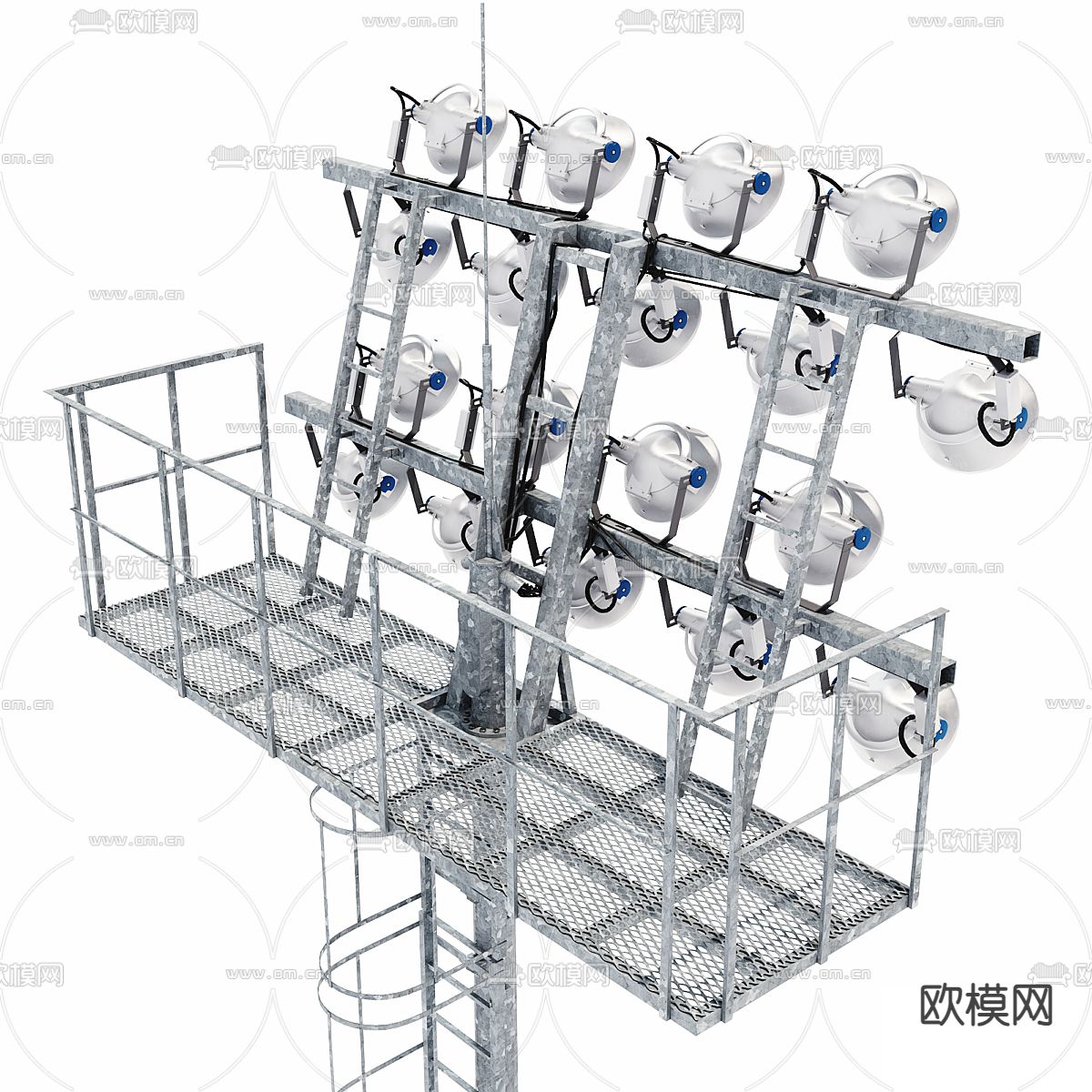路灯 高速路灯3d模型下载（渲染图2）
