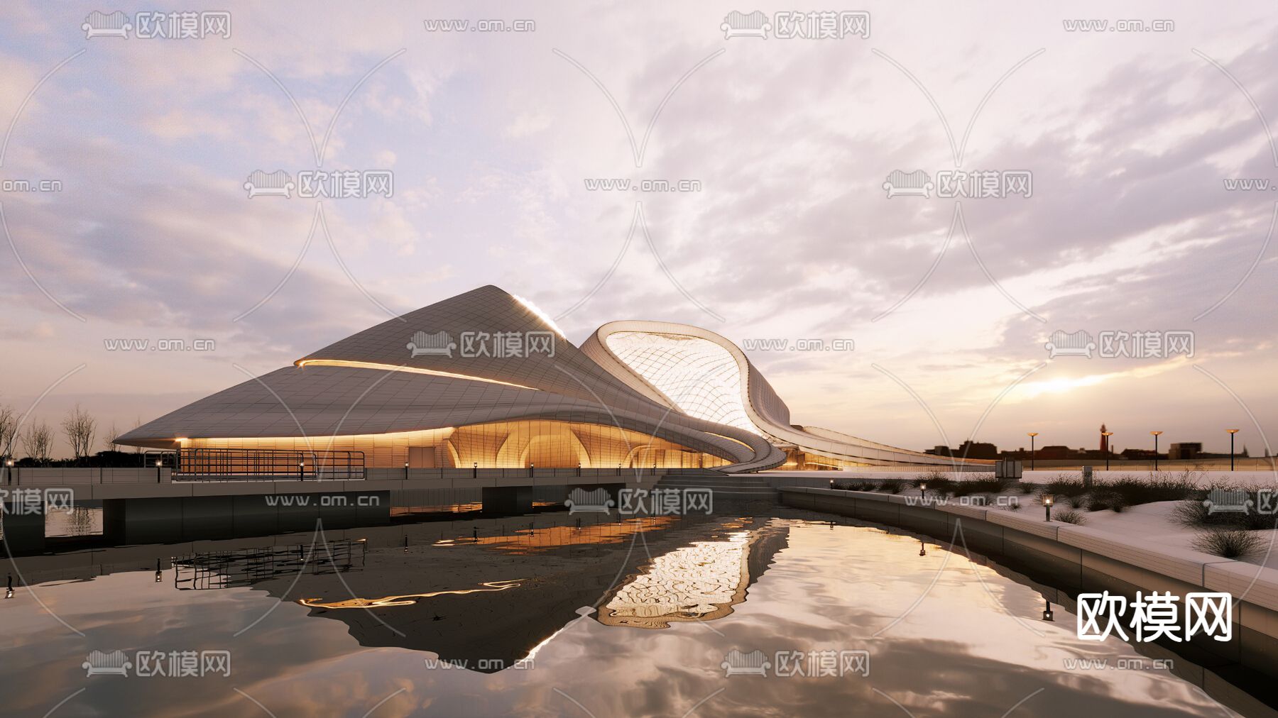 剧院外观3d模型下载（渲染图4）