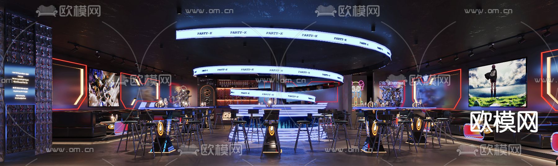 酒吧 清吧 夜总会3d模型下载（渲染图2）