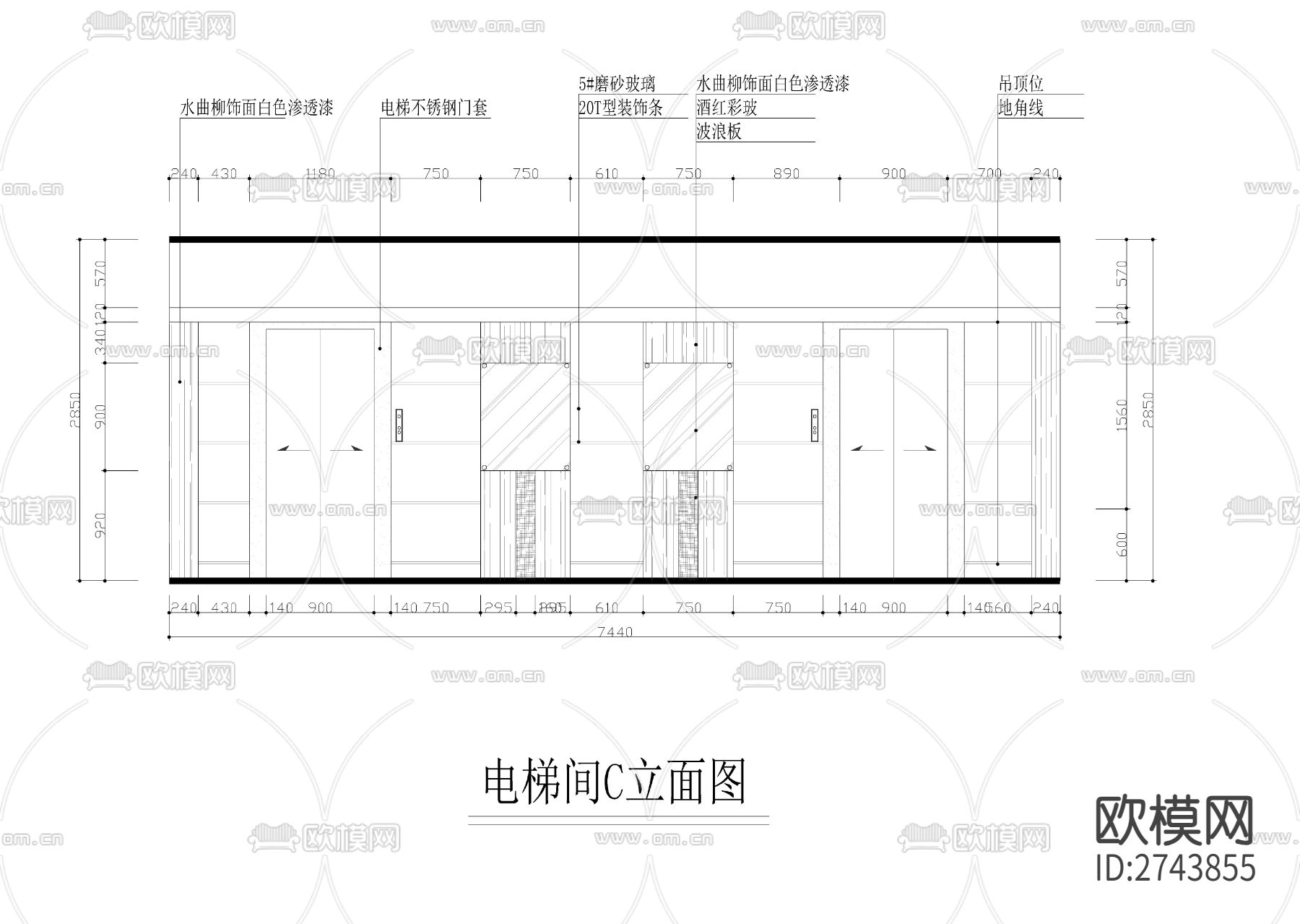 五星级酒店客房CAD施工图下载（渲染图9）