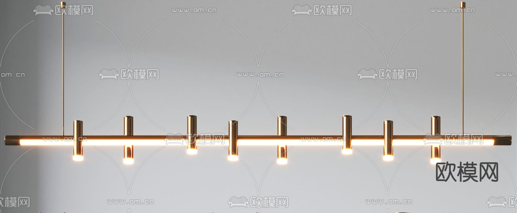 轻奢长吊灯 圆环吊灯3d模型下载（渲染图3）