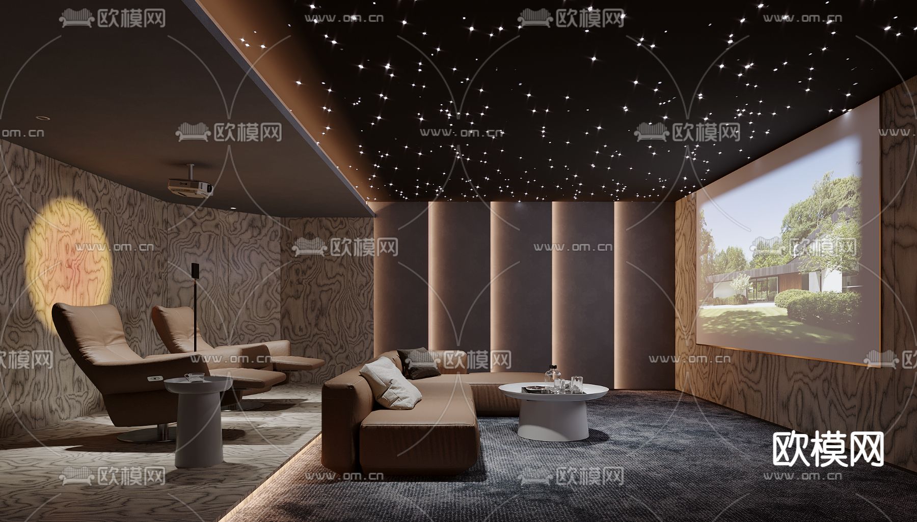 影音室 家庭影院 视听室3d模型下载