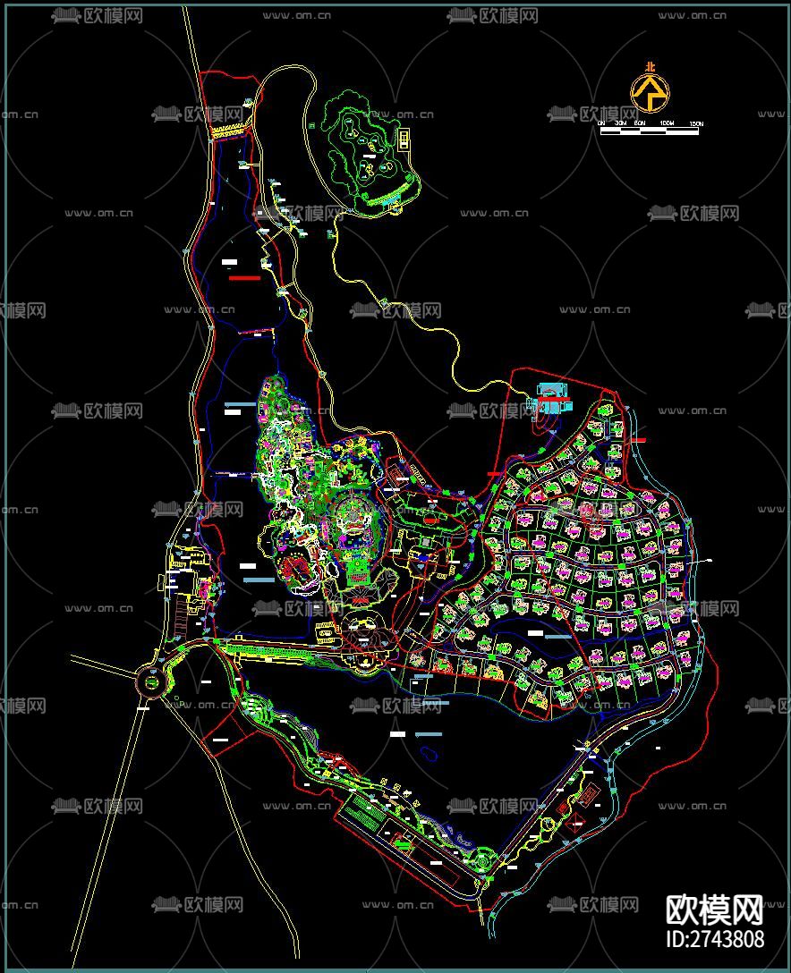 生态农庄生态园规划CAD施工图下载（渲染图3）