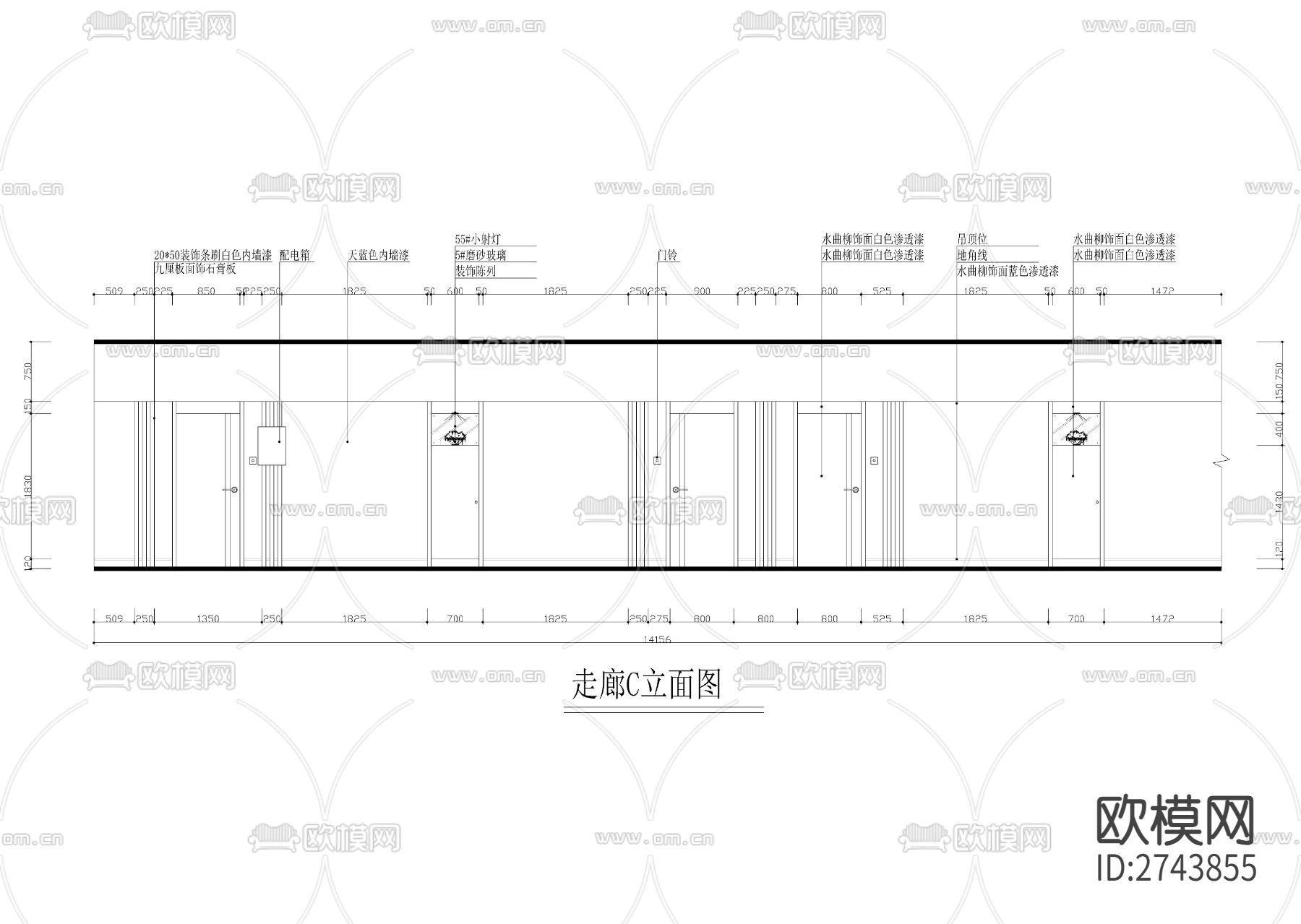 五星级酒店客房CAD施工图下载（渲染图8）